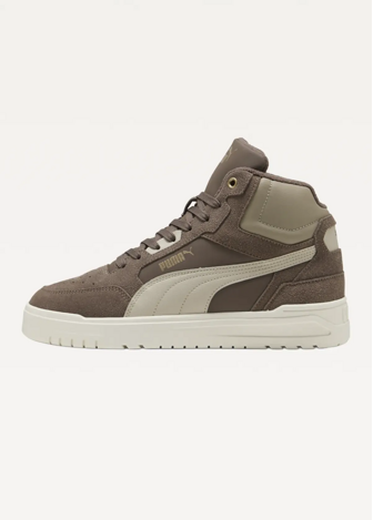 Високі кросівки чоловічі PUMA Shuffle Downtown Mid WTR Flat Bronze-Desert Dust-PUMA Gold