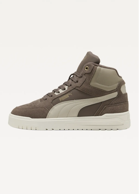 Високі кросівки чоловічі PUMA Shuffle Downtown Mid WTR Flat Bronze-Desert Dust-PUMA Gold
