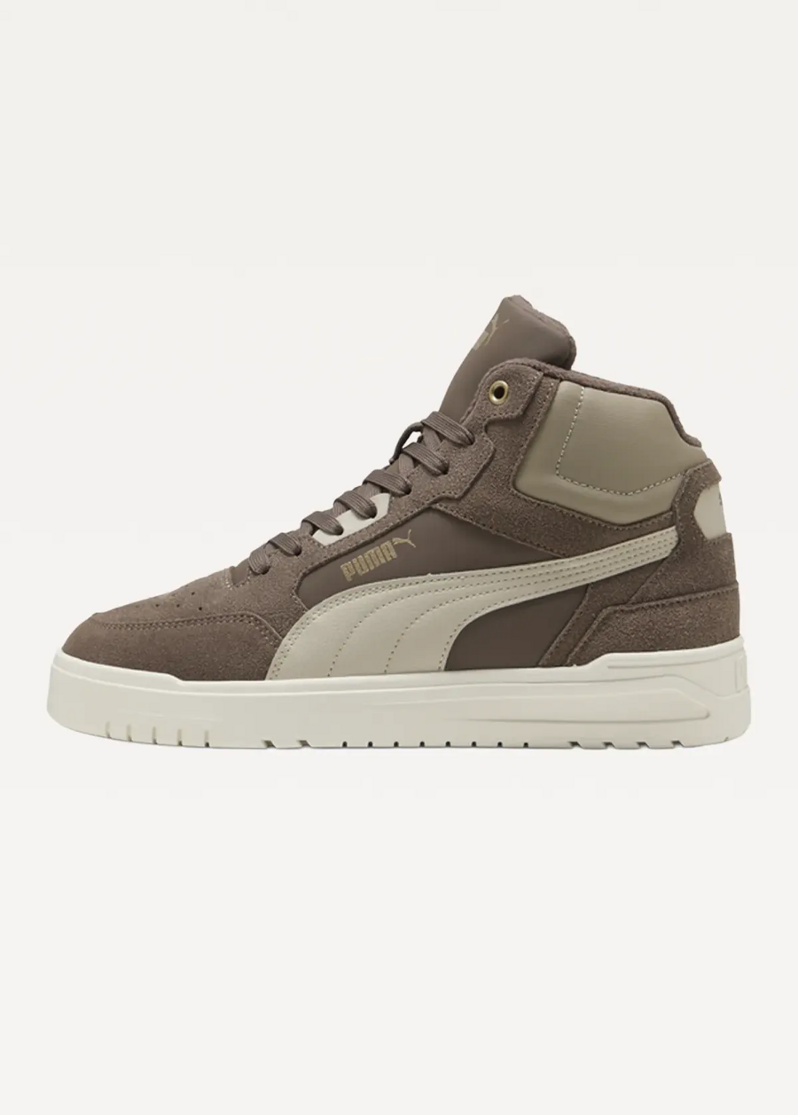Високі кросівки чоловічі PUMA Shuffle Downtown Mid WTR Flat Bronze-Desert Dust-PUMA Gold