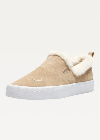 Слипоны женские PUMA Bari Comfort Shearling Prairie Tan-Whisper White