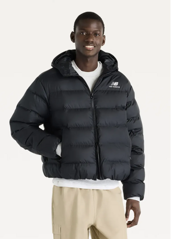 Куртка-пуховик чоловіча New Balance Boston Puffer чорного кольору, фото 1