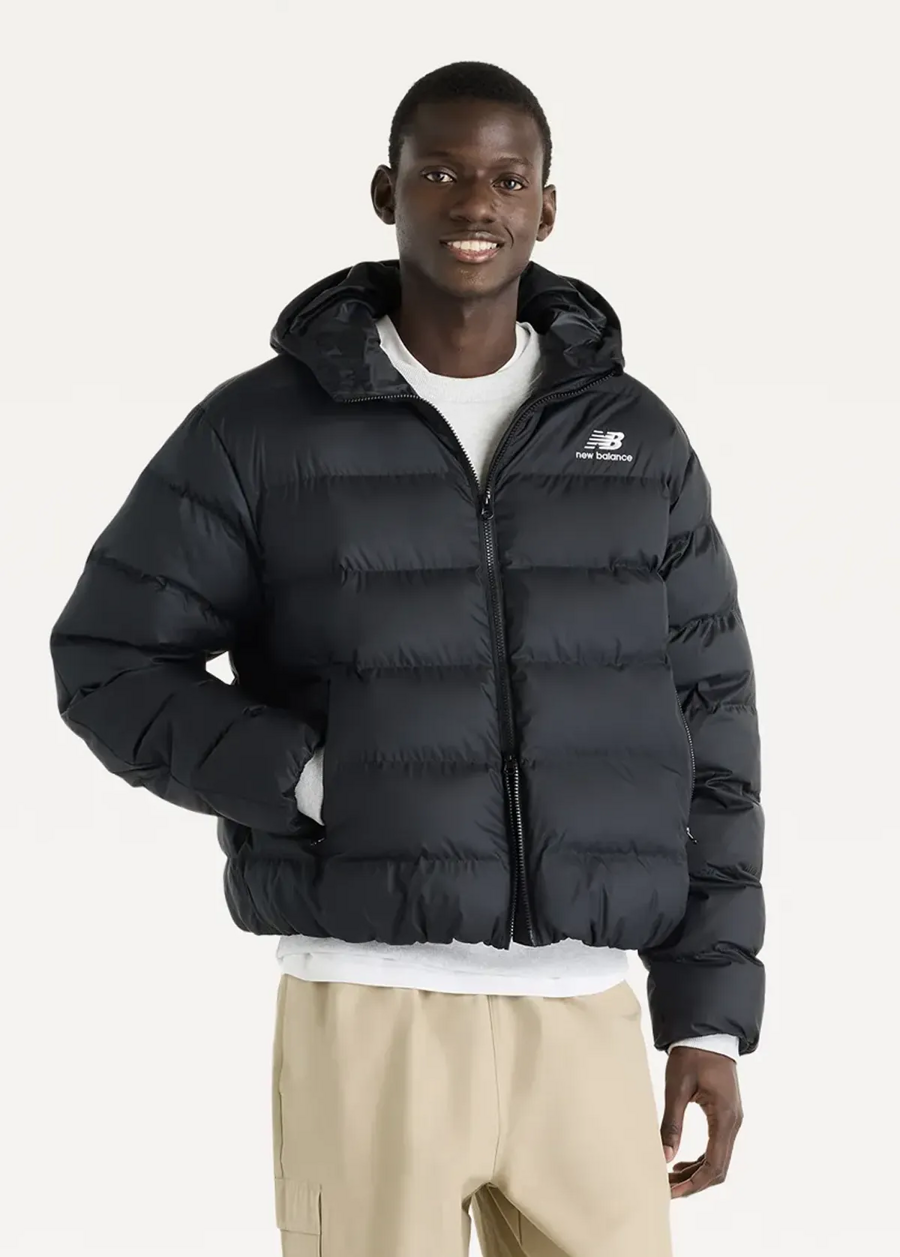 Куртка-пуховик чоловіча New Balance Boston Puffer чорного кольору, фото 1