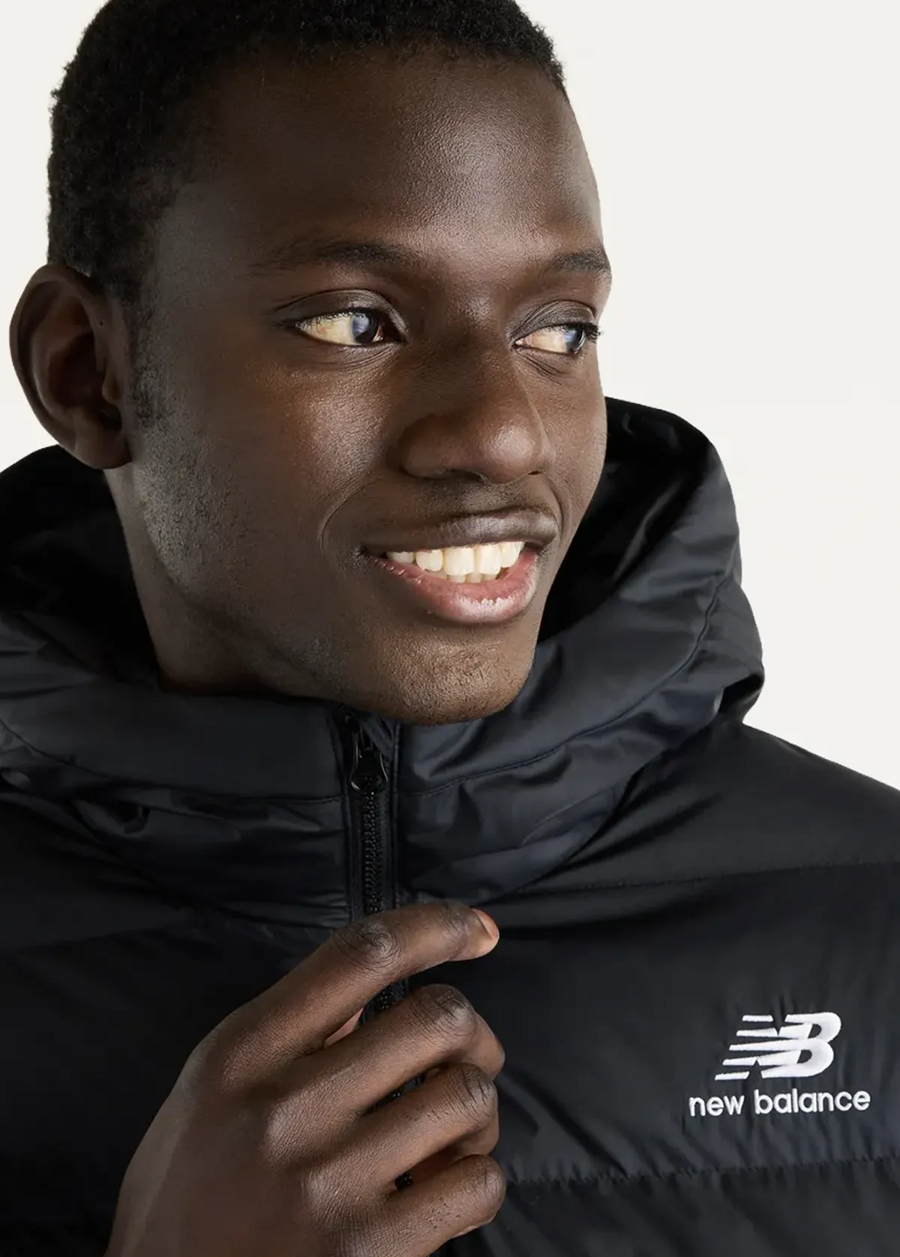 Куртка-пуховик чоловіча New Balance Boston Puffer чорного кольору, фото 4