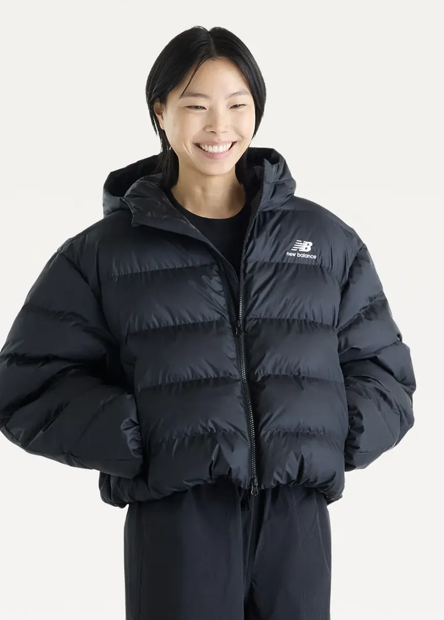 Куртка-пуховик жіноча New Balance Boston Puffer чорного кольору, фото 1