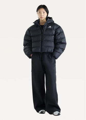 Куртка-пуховик жіноча New Balance Boston Puffer чорного кольору, фото 4