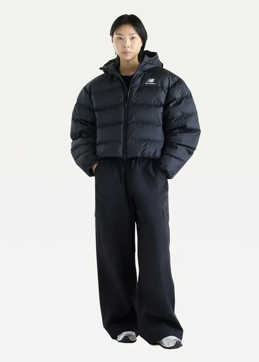 Куртка-пуховик жіноча New Balance Boston Puffer чорного кольору, фото 4