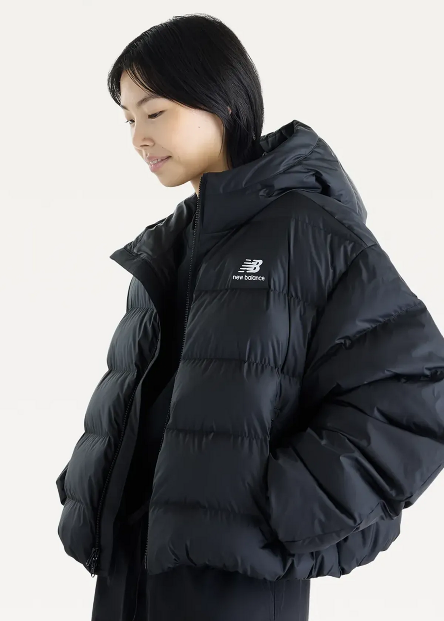 Куртка-пуховик жіноча New Balance Boston Puffer чорного кольору, фото 2