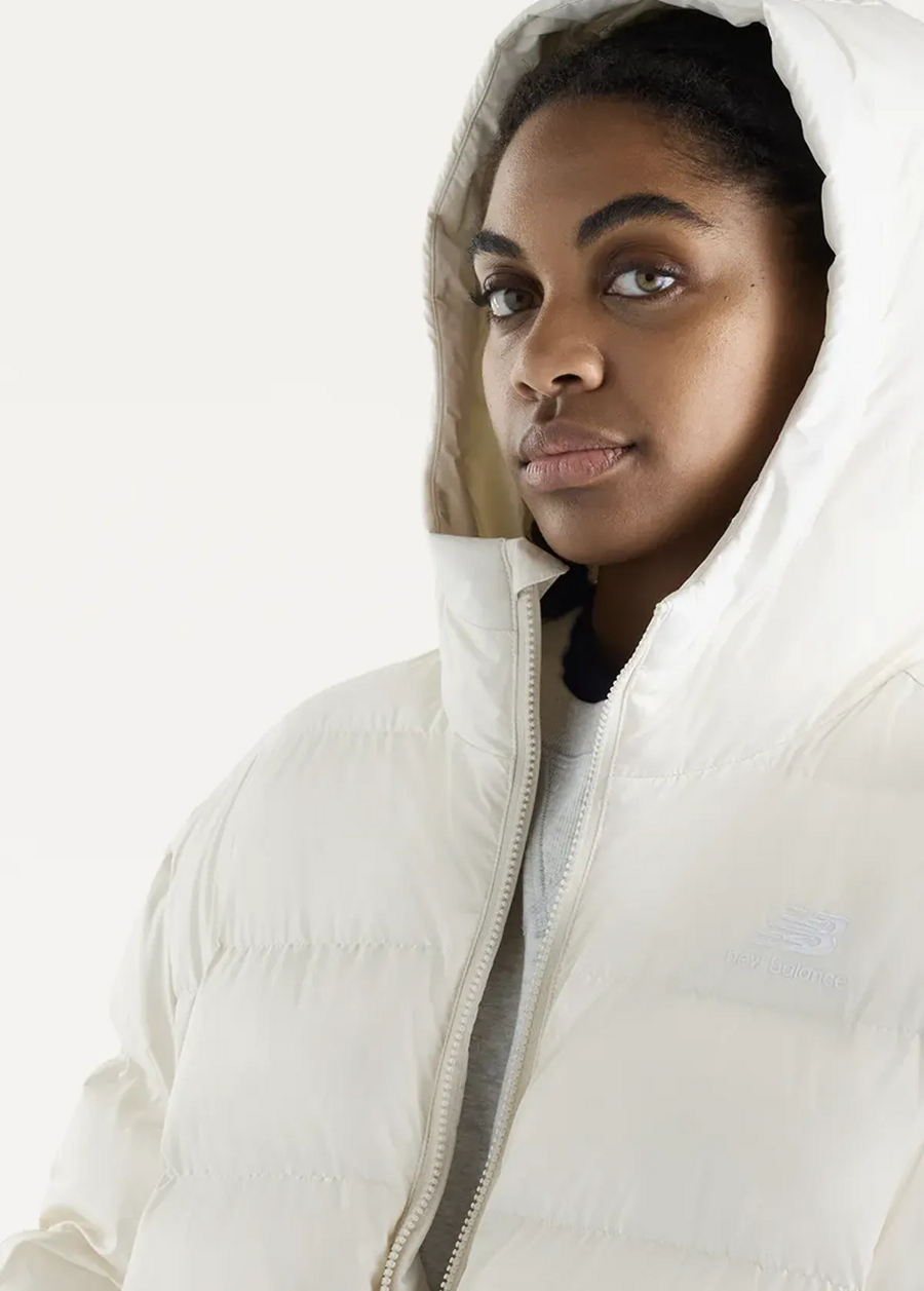 Куртка-пуховик жіноча New Balance Boston Puffer молочного кольору, фото 6