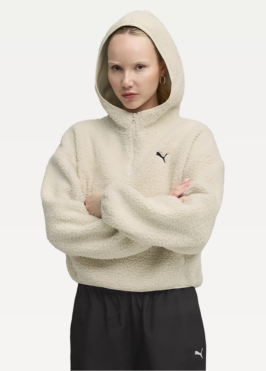 Худи женское PUMA WARDROBE ESS Polar FL Hoodie Alpine Snow