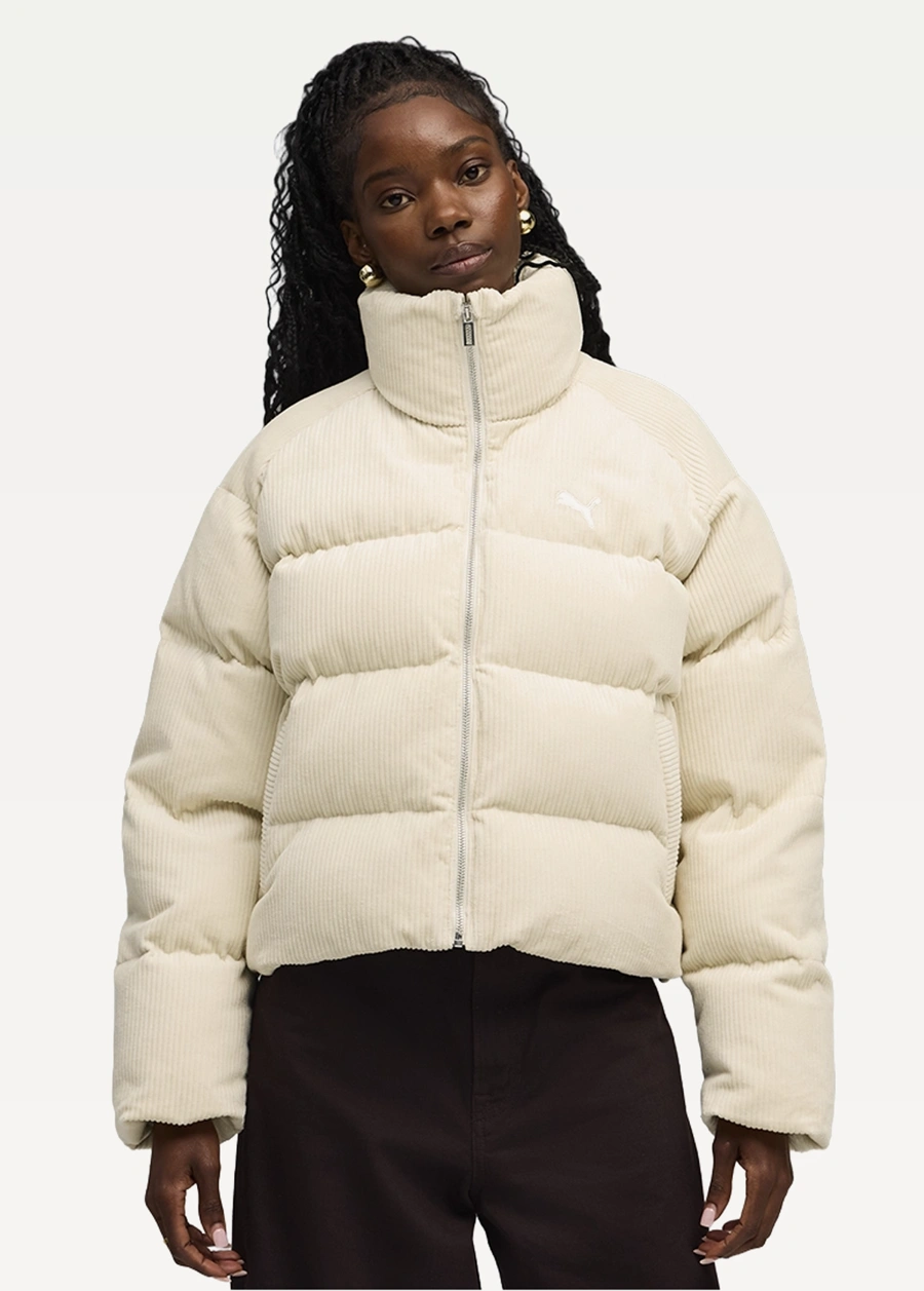 Куртка жіноча PUMA Corduroy Puffer Jacket Alpine Snow | Купити в