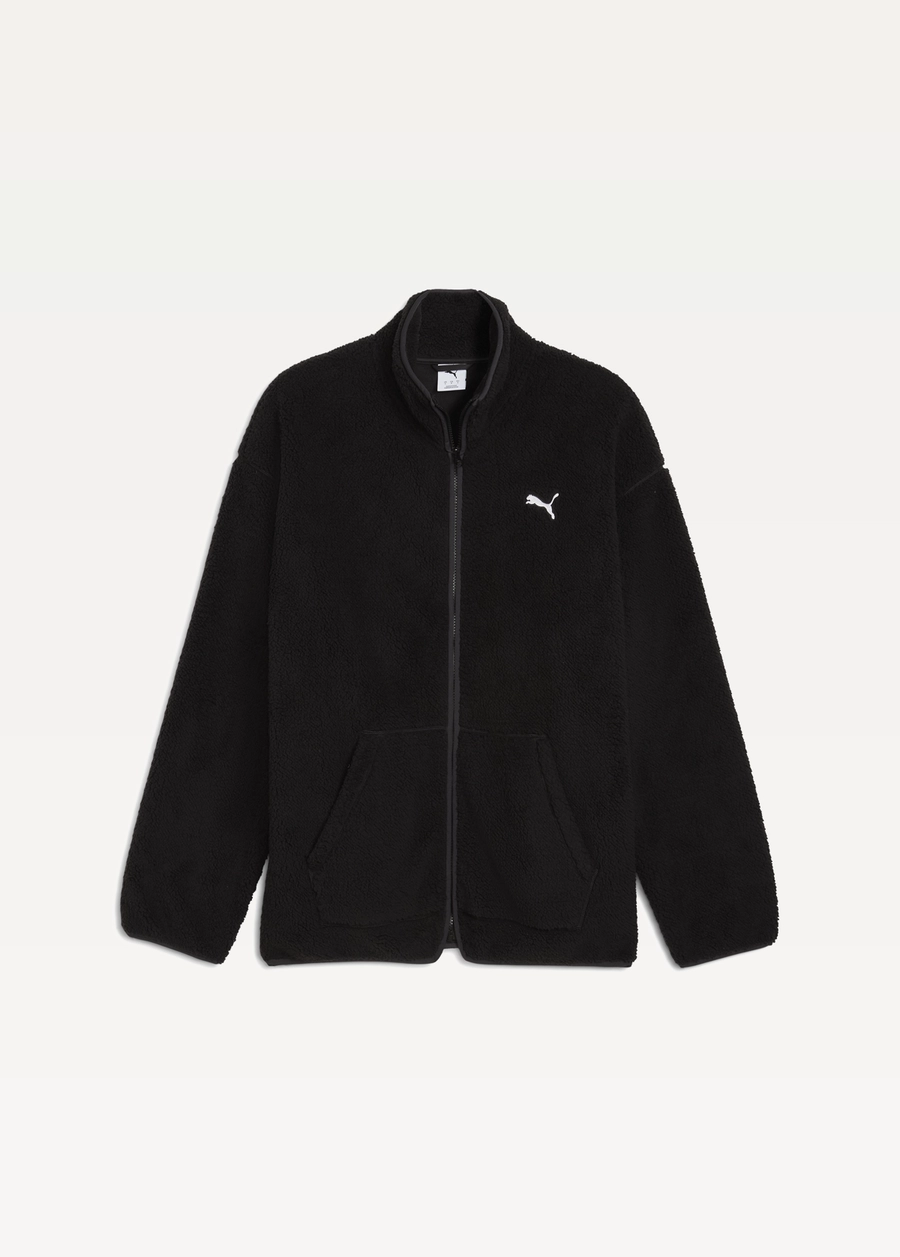 Худи мужское PUMA ESS ELEVATED Sherpa Full-Zip черного цвета