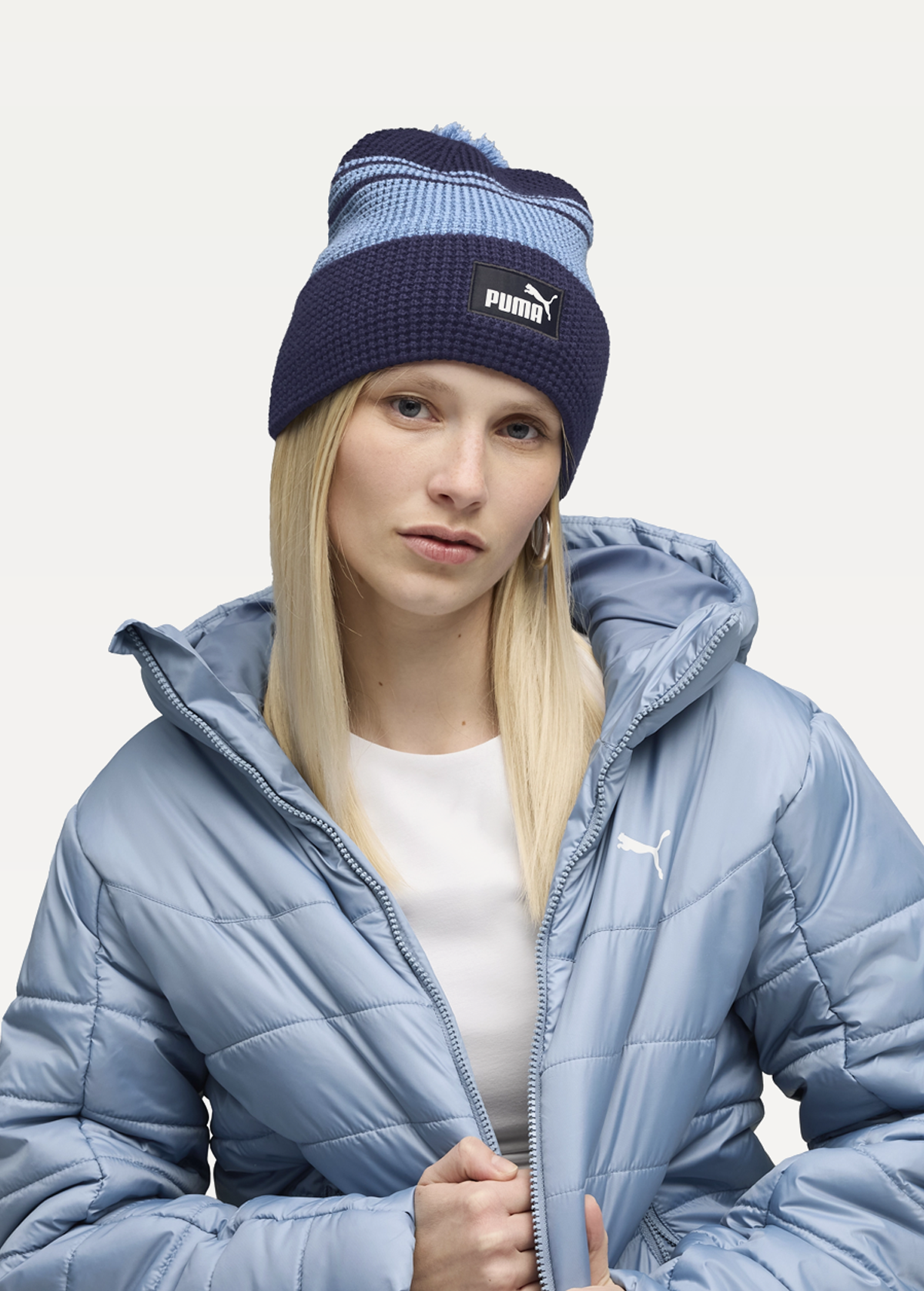 Шапка Unisex PUMA ESS Mid Crown Pom Beanie PUMA Navy-Mix