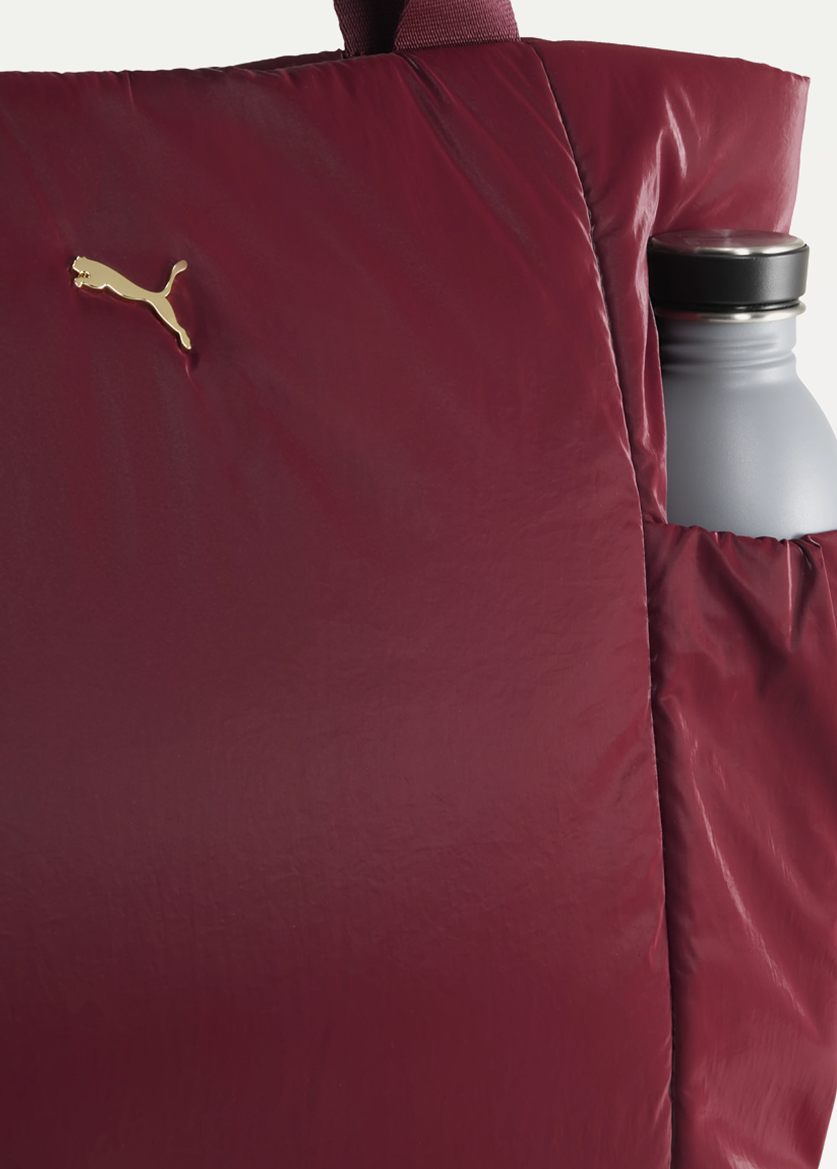 Сумка-шопер женская PUMA UP Shopper Ruby Shimmer-metallic gold logo