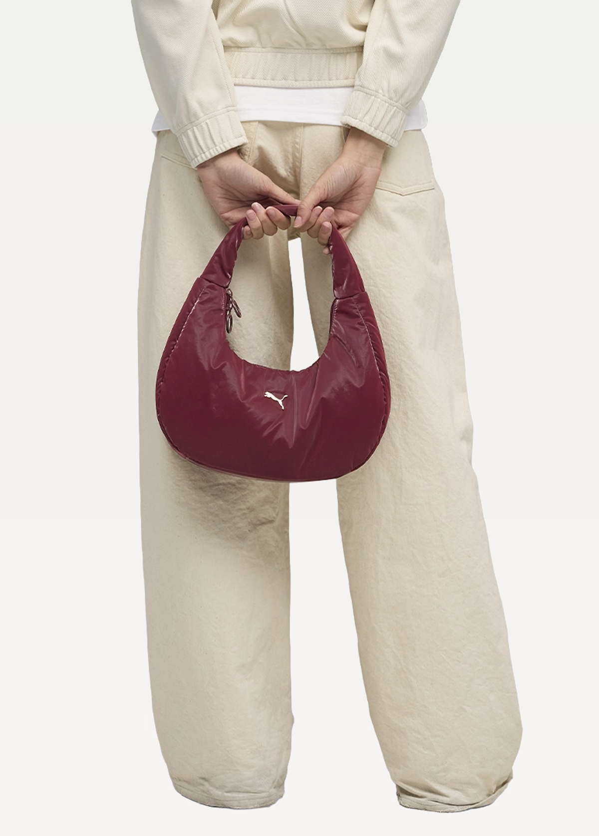 Сумка жіноча PUMA UP Hobo Bag Ruby Shimmer-metallic gold logo