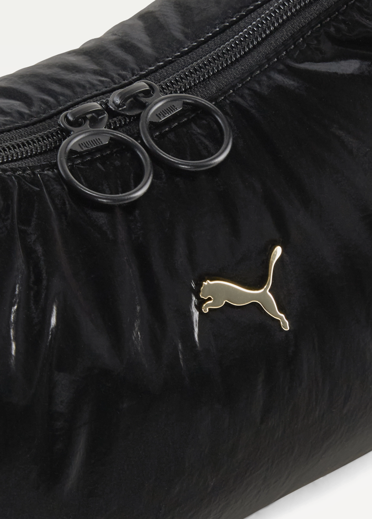 Сумка жіноча PUMA UP Hobo Bag чорного кольору-metallic gold logo