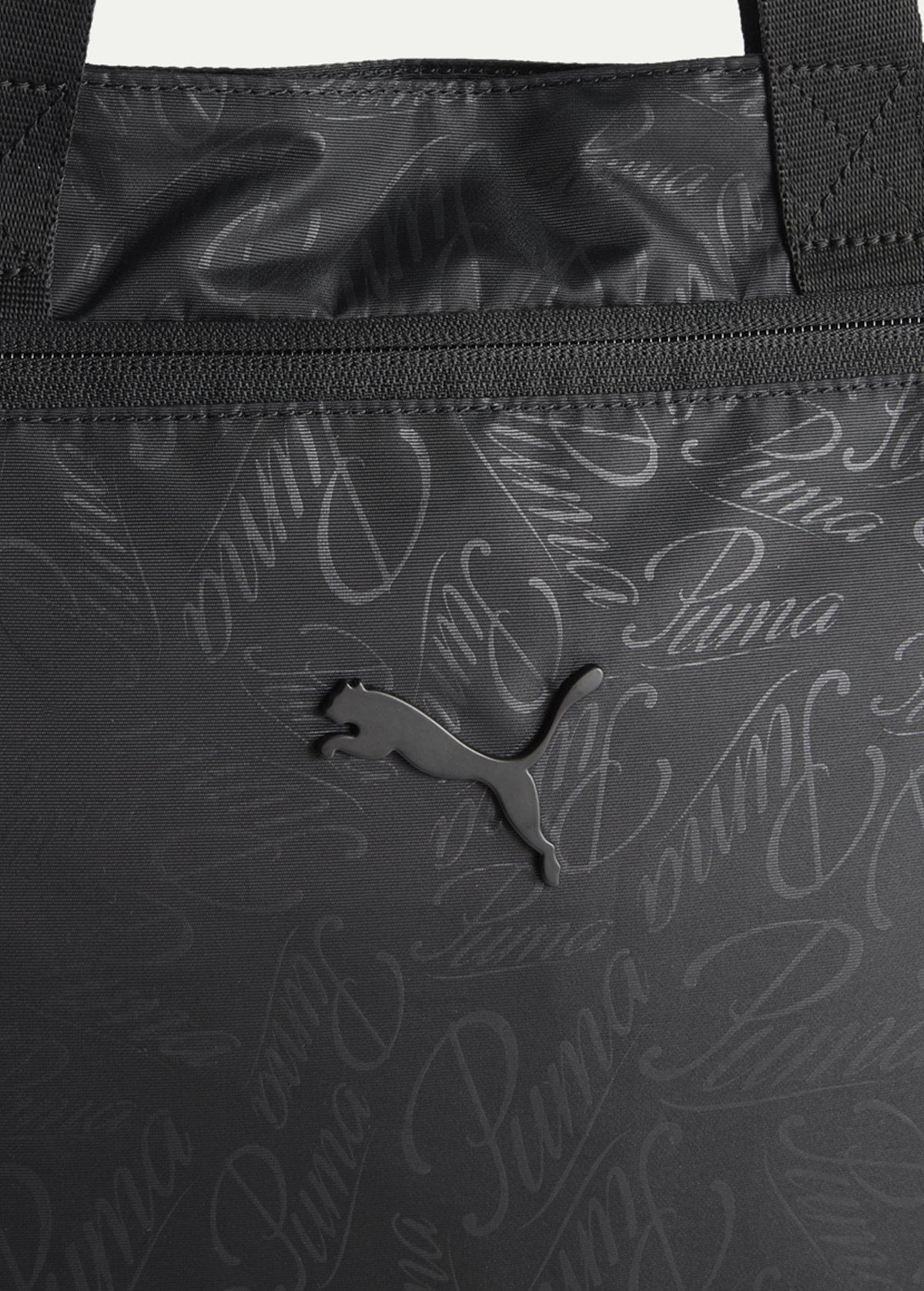 Сумка-шопер жіноча PUMA POP Tote чорного кольору-Script AOP