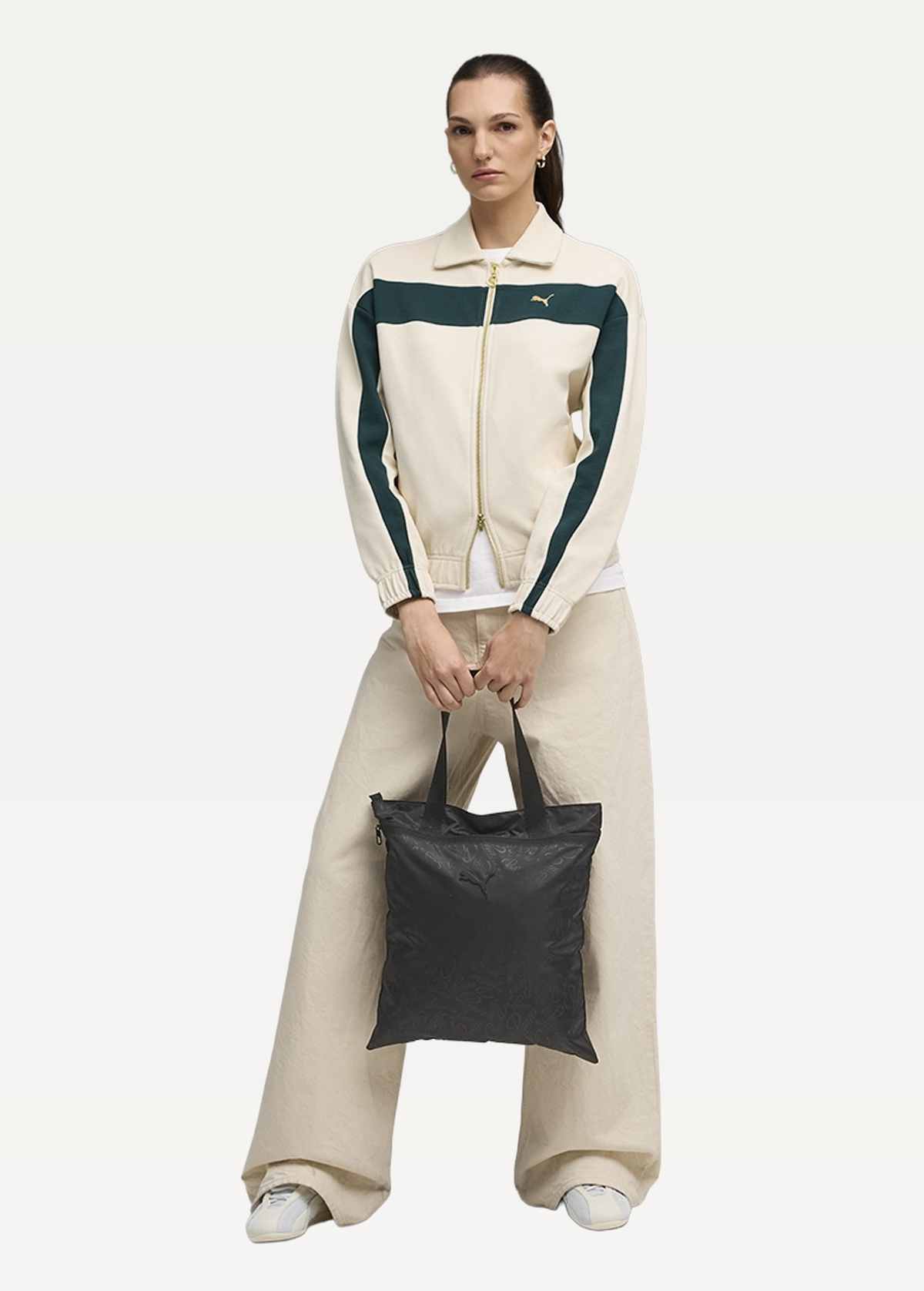 Сумка-шопер жіноча PUMA POP Tote чорного кольору-Script AOP