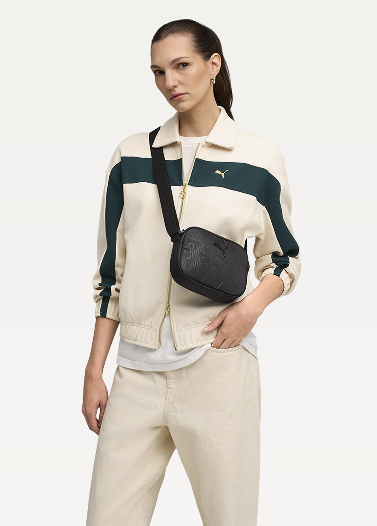 Сумка жіноча PUMA POP Crossbody Bag Black-Script AOP