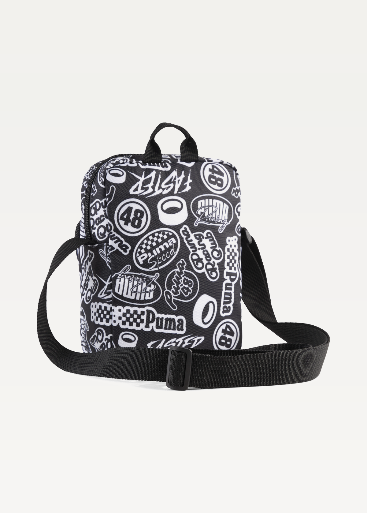 Сумка PUMA ACADEMY AOP Portable PUMA Black-Turbo AOP Unisex чорного кольору