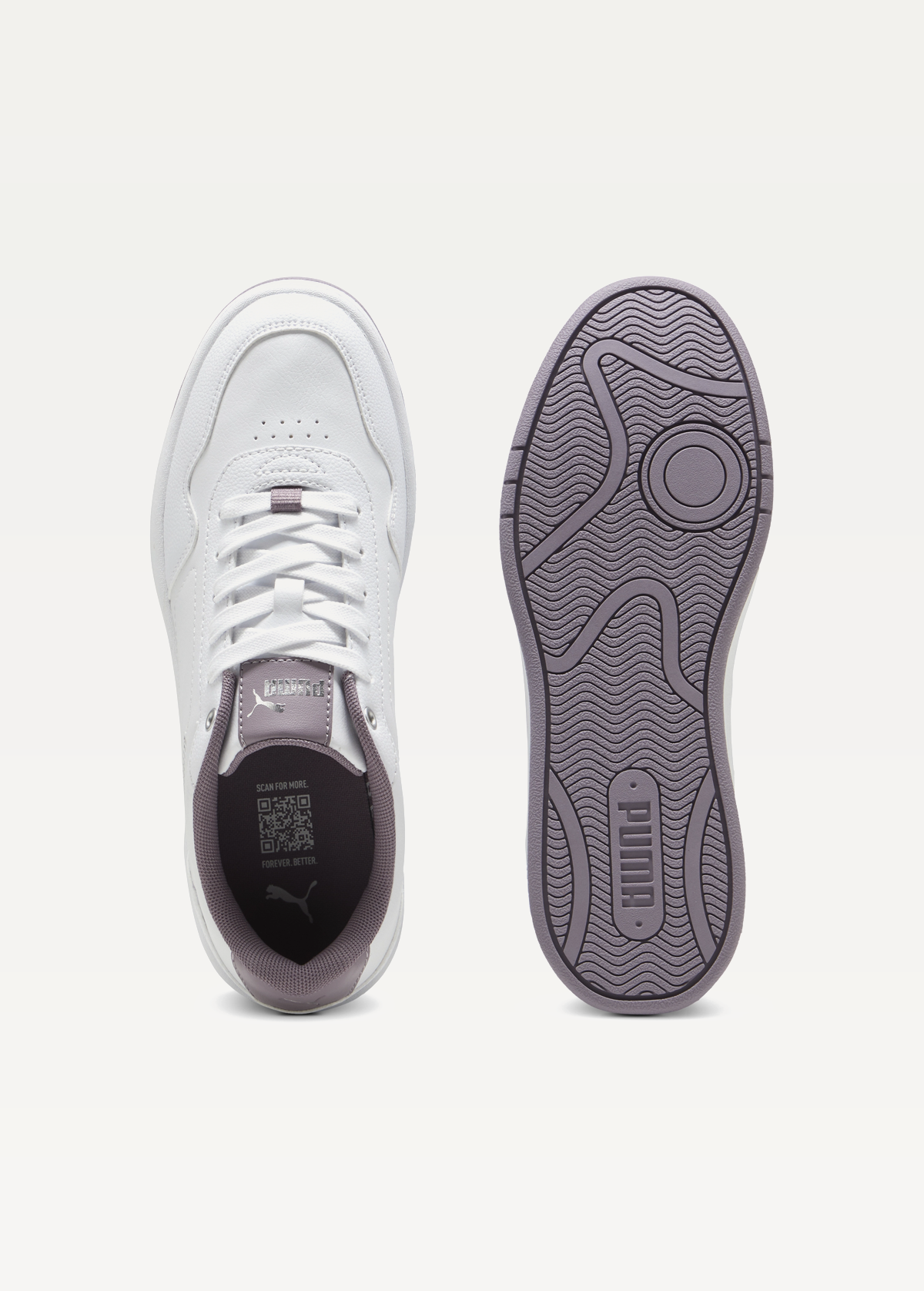 Кроссовки женские PUMA Court Classy PUMA White-Plum Jam-PUMA Silver