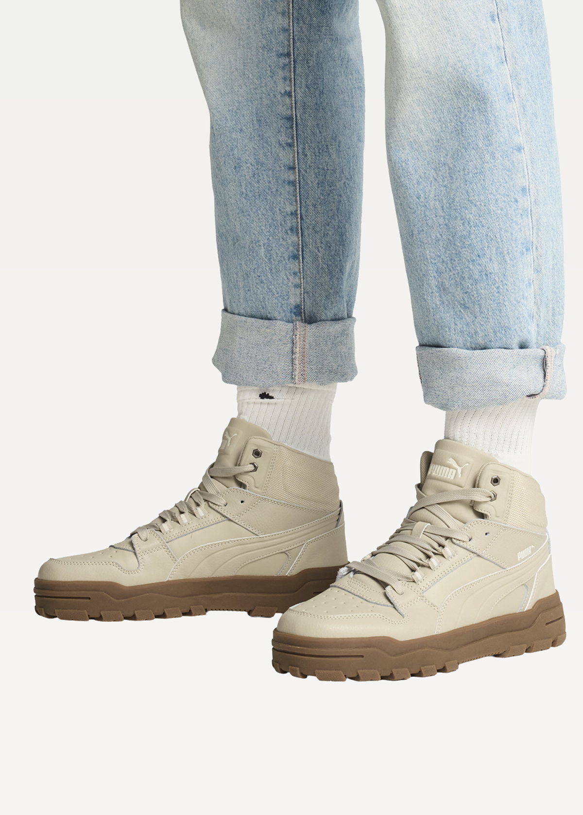 Високі кросівки чоловічі PUMA Rebound Abrupt Desert Dust-Alpine Snow-Gum