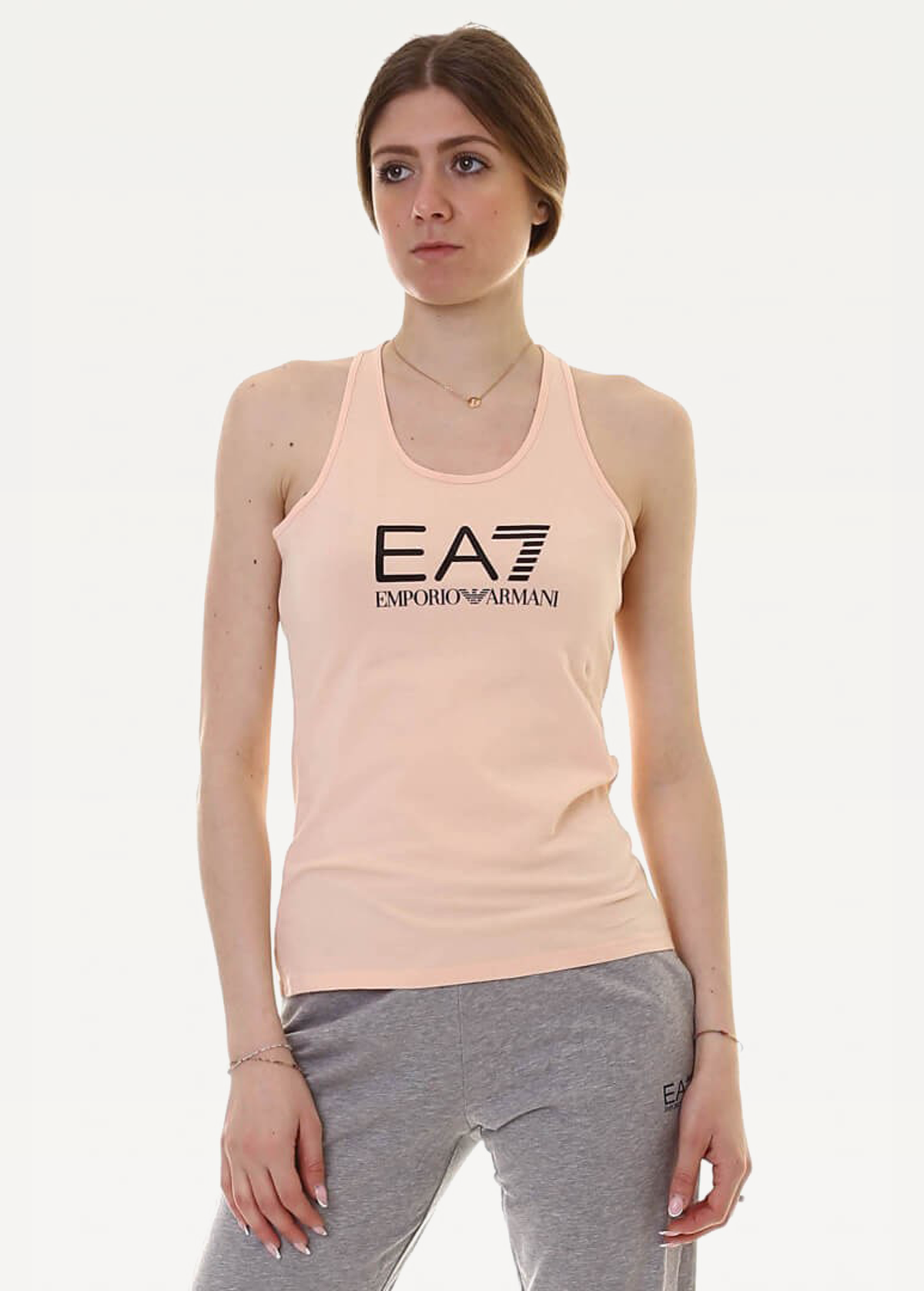 Майка женская персикового цвета EA7 Emporio Armani