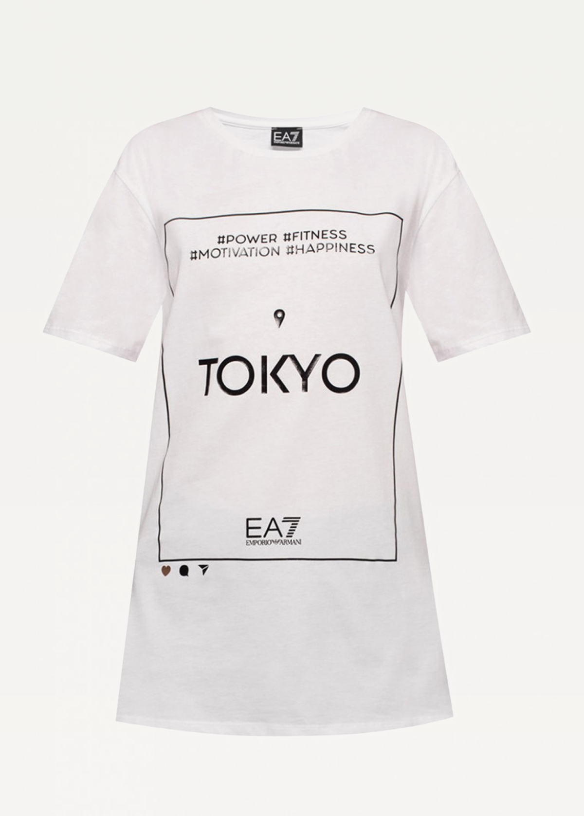 Футболка жіноча з джерсі білого кольору EA7 Emporio Armani білого кольору