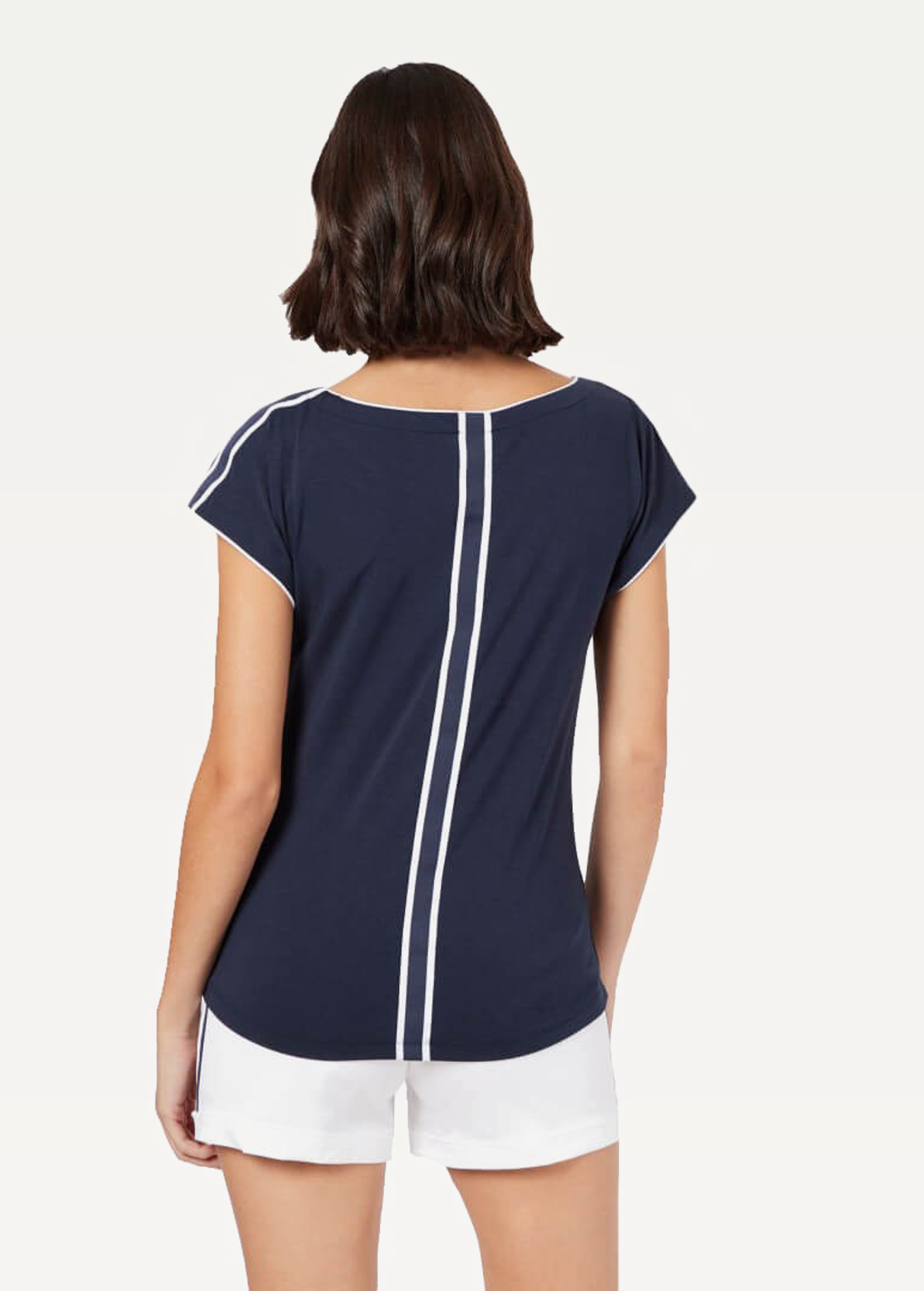 Жіноча футболка з джерсі темно-синього кольору EA7 Emporio Armani