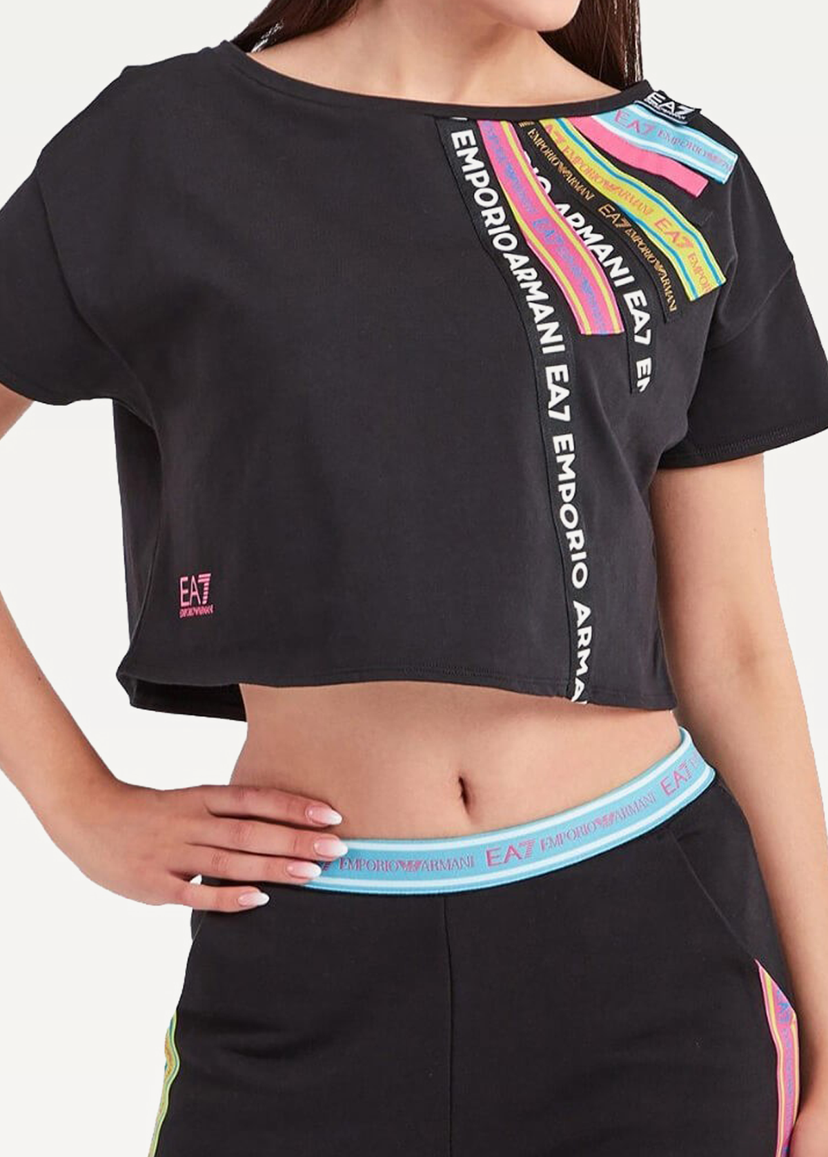Футболка жіноча EA7 Emporio Armani чорного кольору (3KTT40 TJ39Z 1200)