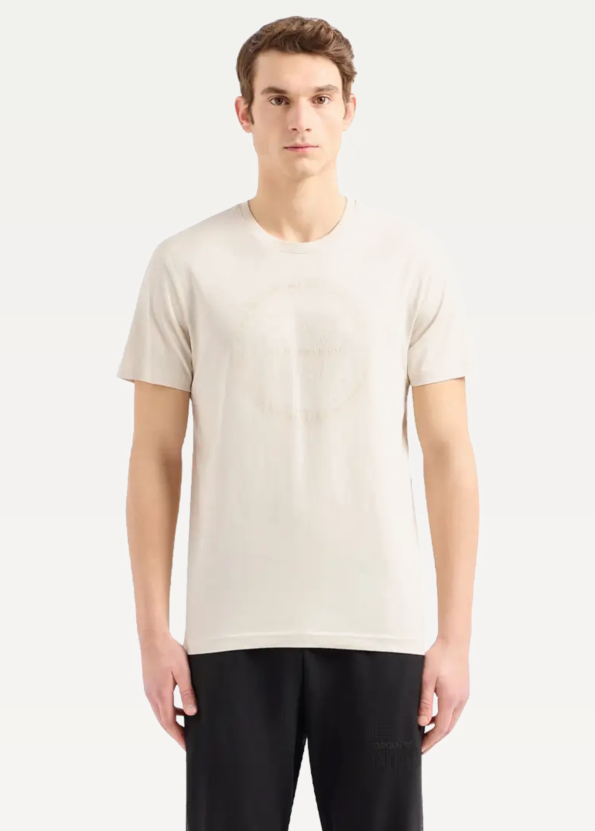 Футболка чоловіча EA7 Emporio Armani T-SHIRT молочного кольору
