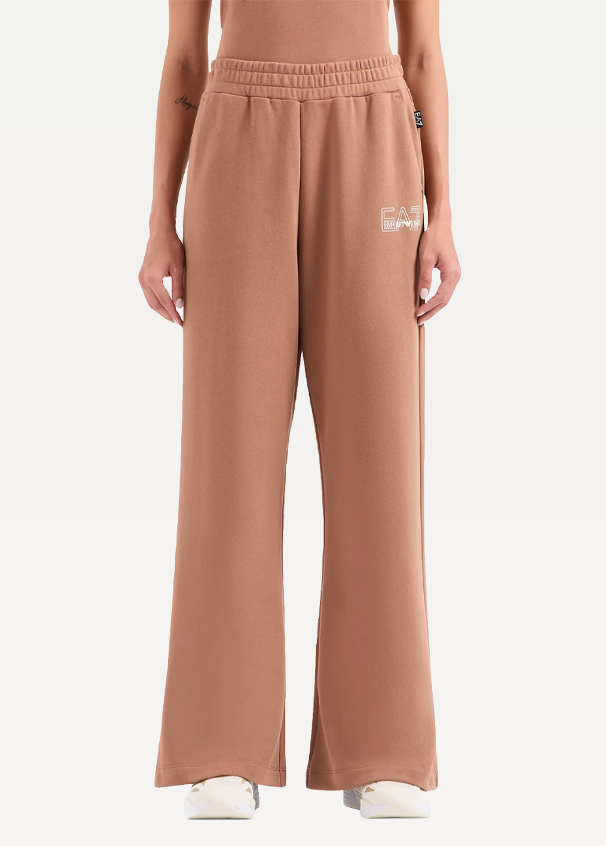 Спортивные штаны женские EA7 Emporio Armani TROUSER светло-коричневого цвета