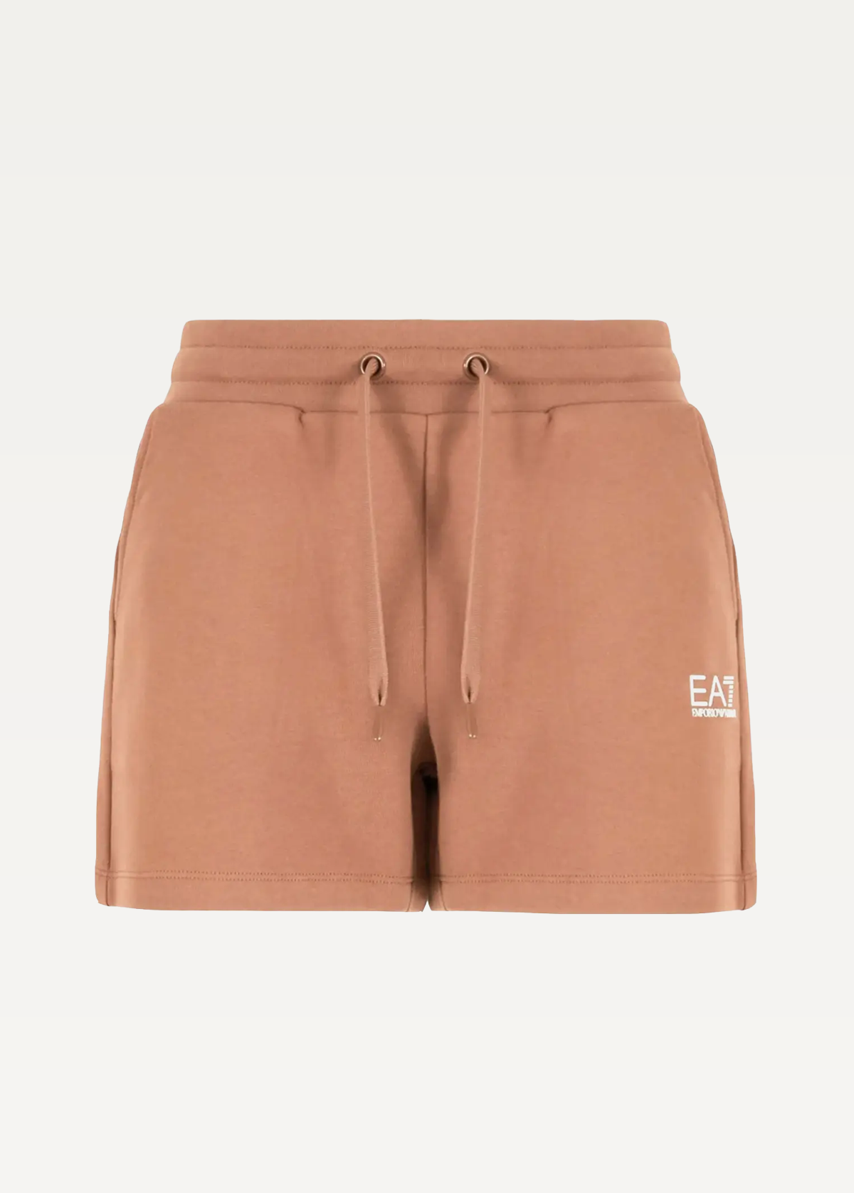 Спортивные шорты женские EA7 Emporio Armani SHORTS светло-коричневого цвета