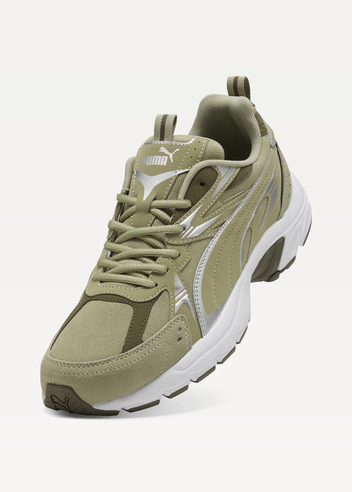 Кроссовки PUMA Milenio tech SD Unisex Lux Army-PUMA Silver-Loden Green
