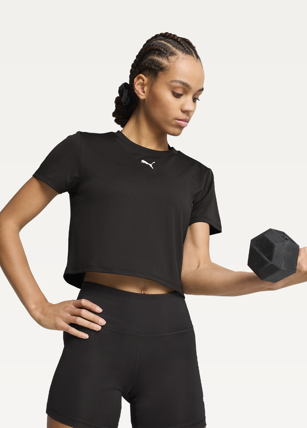 Футболка жіноча PUMA TAD ESSENTIAL W Baby Tee чорного кольору