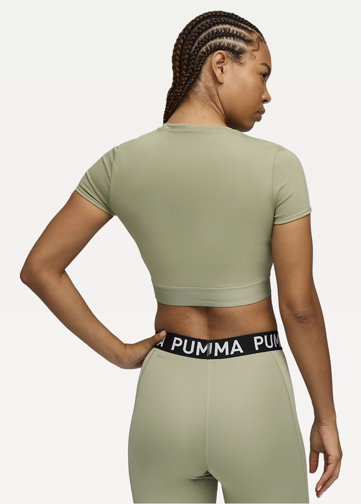 Топ жіночий PUMA W PUMA STRONG TEE - SHORT Lux Army