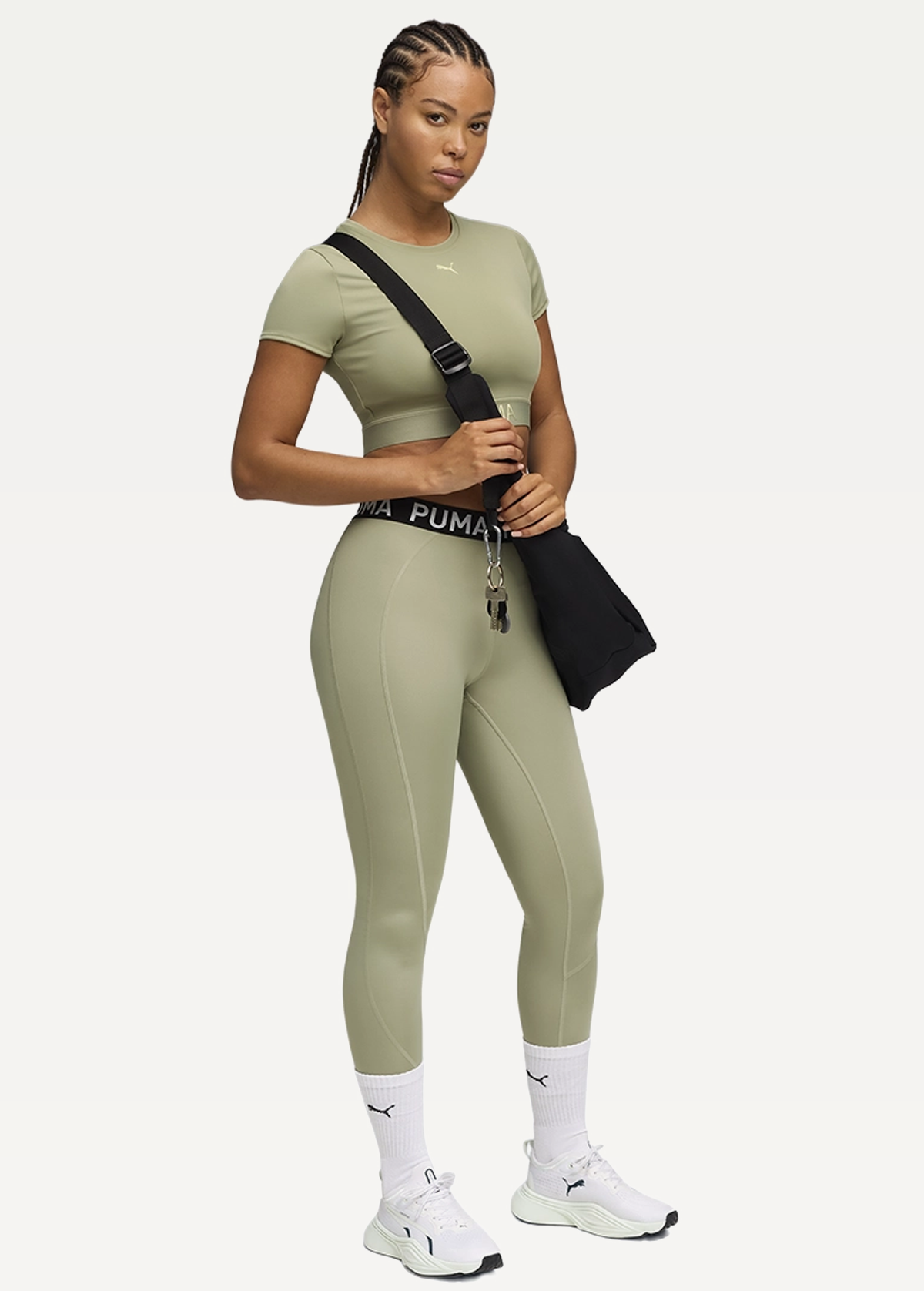 Топ жіночий PUMA W PUMA STRONG TEE - SHORT Lux Army