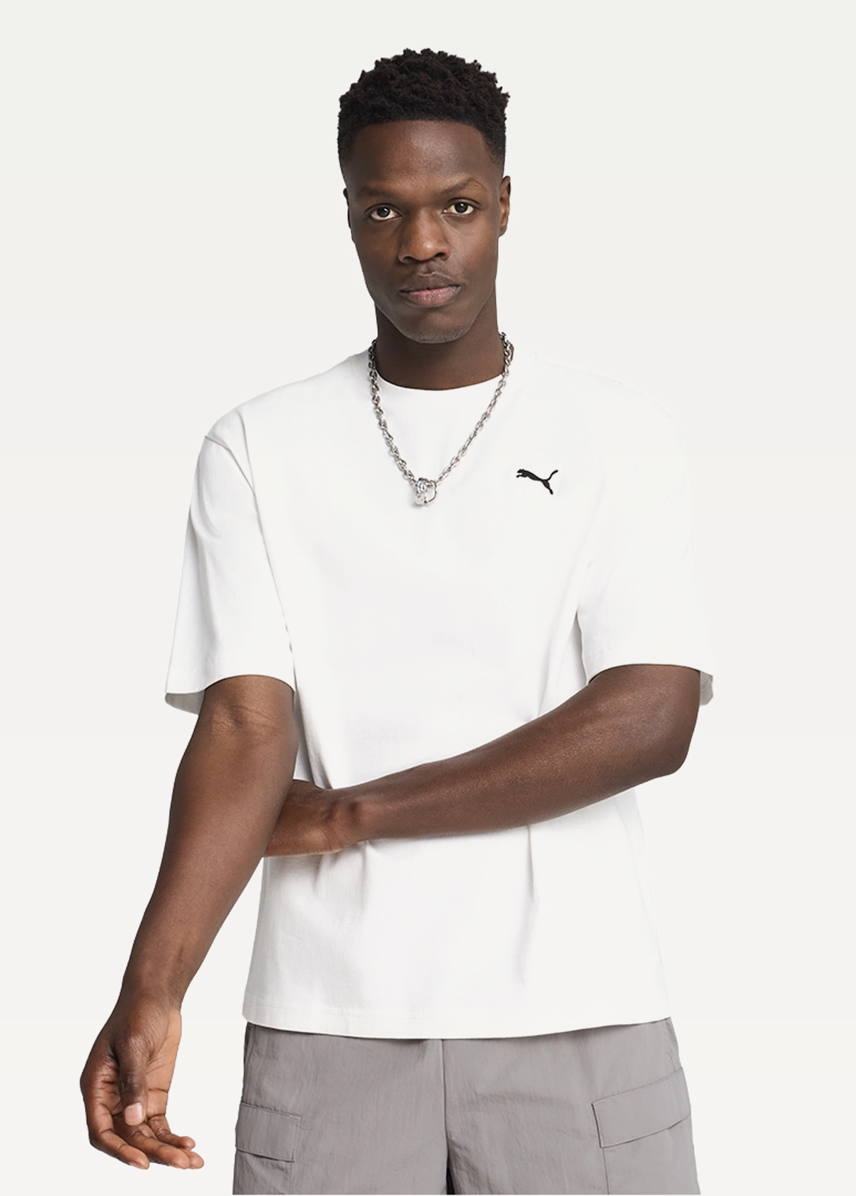 Футболка чоловіча PUMA WARDROBE ESS Boxy Tee білого кольору
