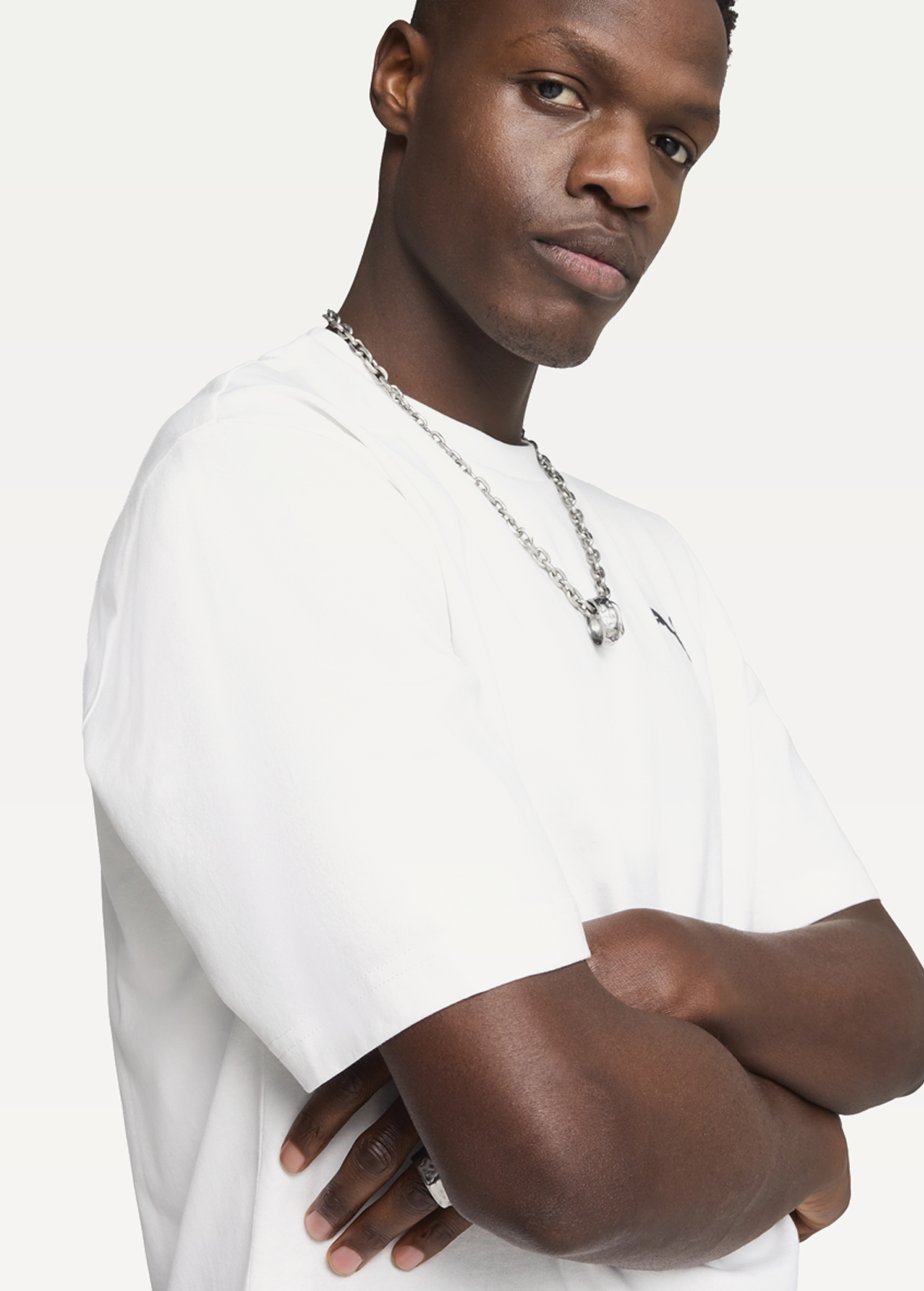 Футболка чоловіча PUMA WARDROBE ESS Boxy Tee білого кольору