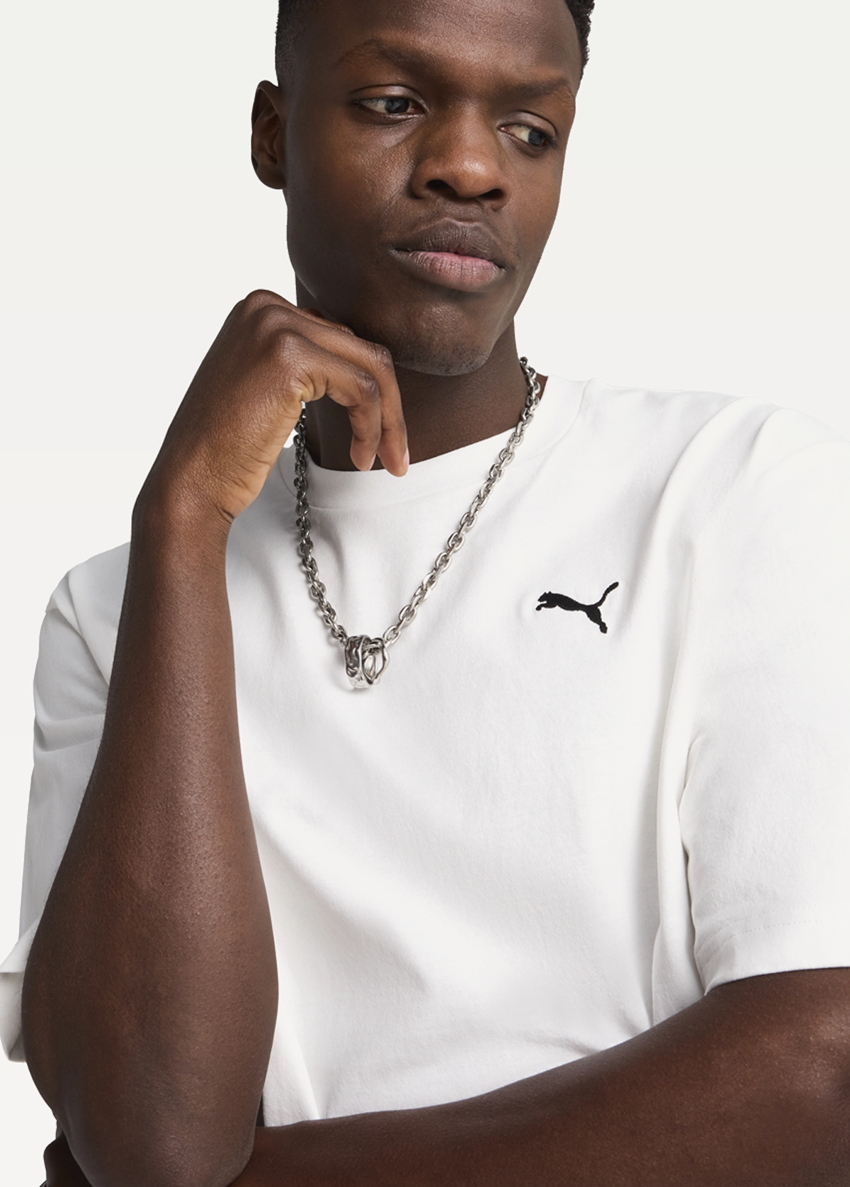 Футболка чоловіча PUMA WARDROBE ESS Boxy Tee білого кольору