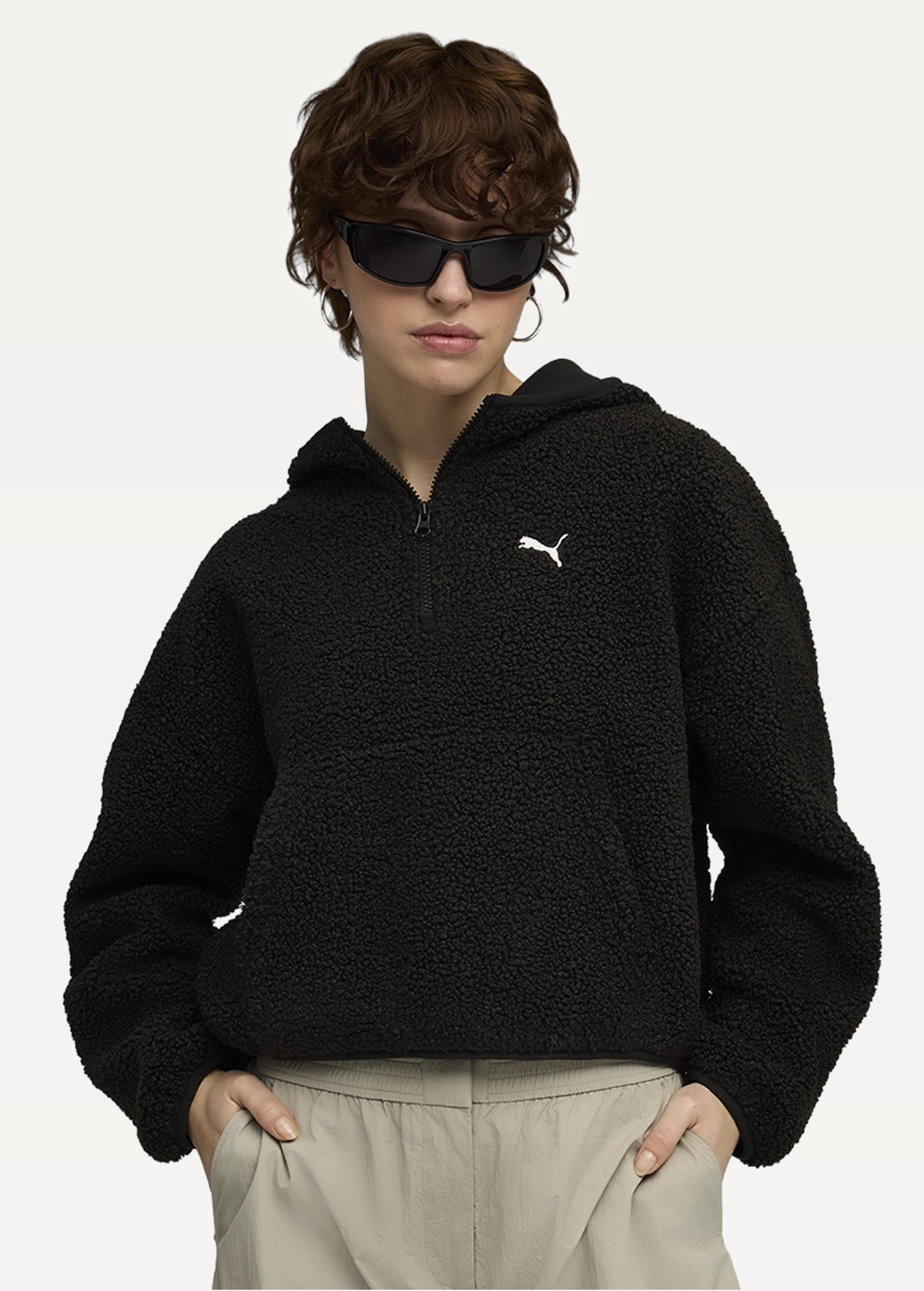 Худі жіноче PUMA WARDROBE ESS Polar FL Hoodie чорного кольору