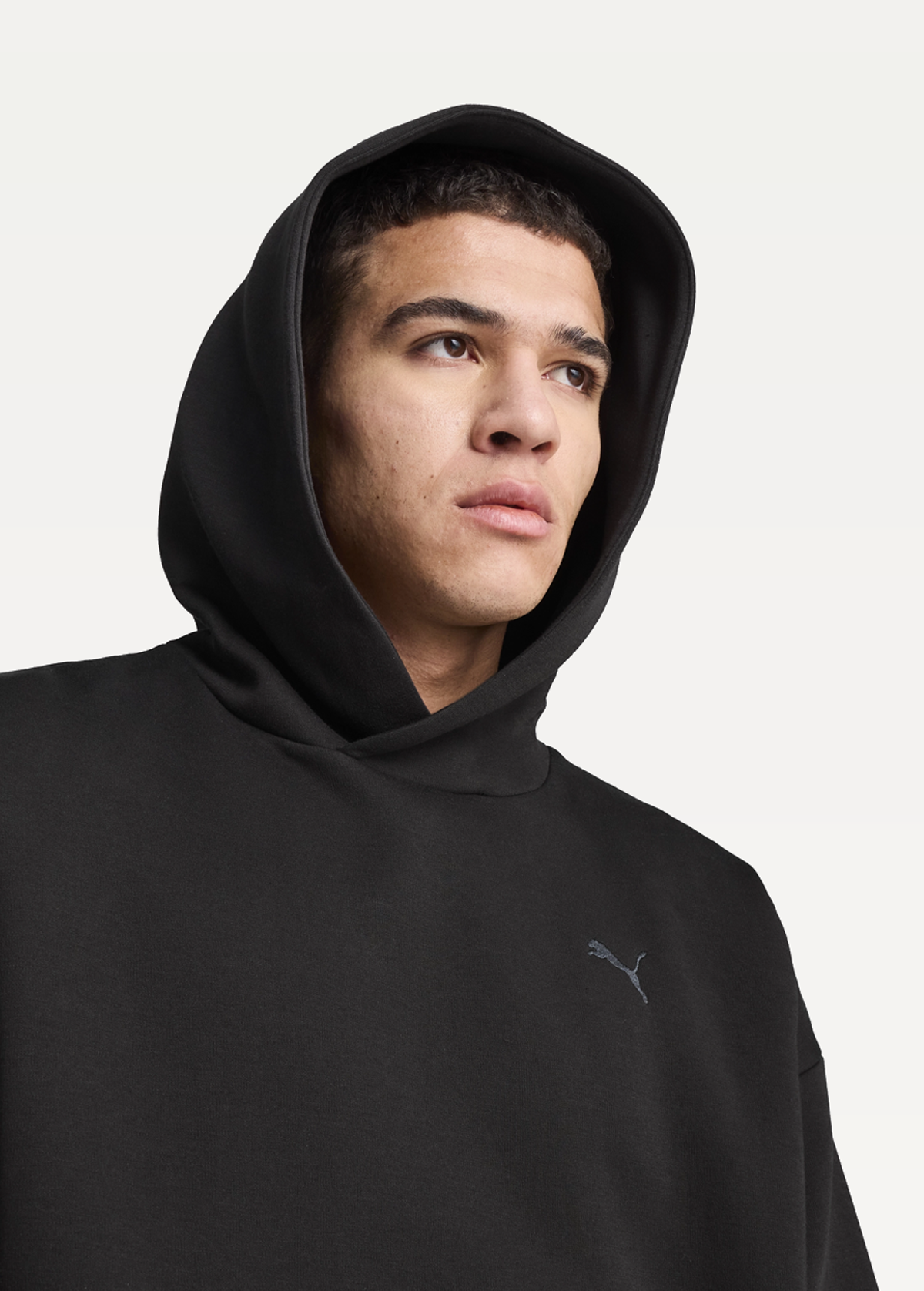 Худі чоловіче PUMA WARDROBE ESS Boxy Hoodie DK чорного кольору