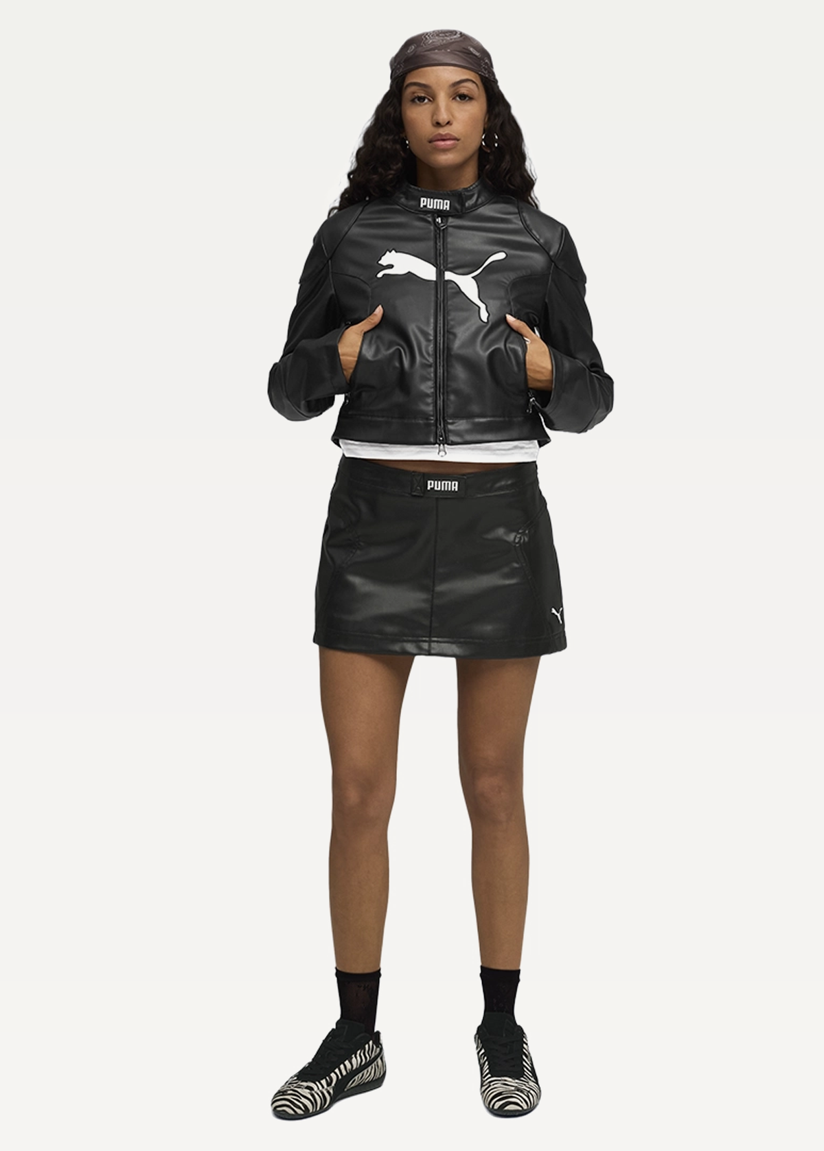 Куртка жіноча PUMA Pleather Racer Jacket чорного кольору