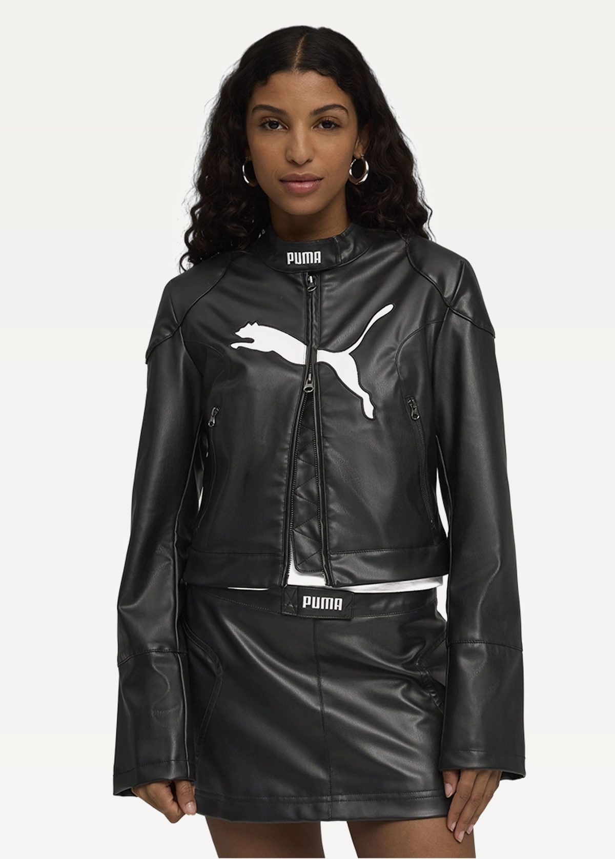 Куртка жіноча PUMA Pleather Racer Jacket чорного кольору