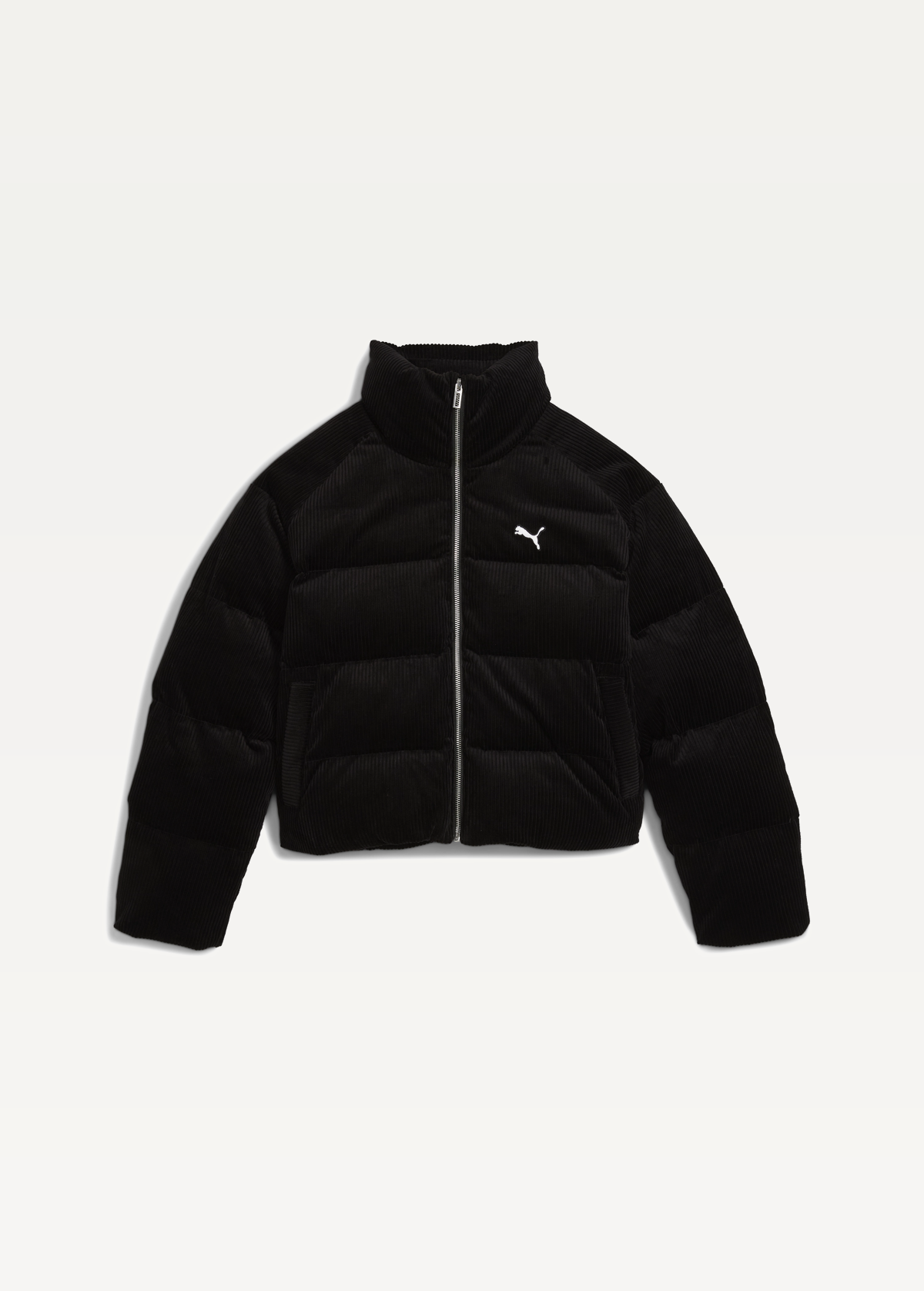 Куртка женская PUMA Corduroy Puffer Jacket черного цвета