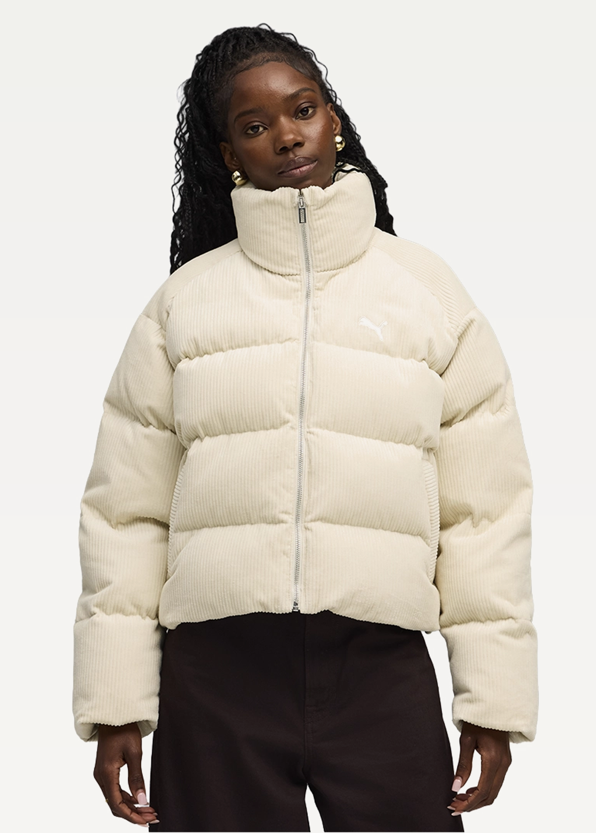 Куртка женская PUMA Corduroy Puffer Jacket Alpine Snow