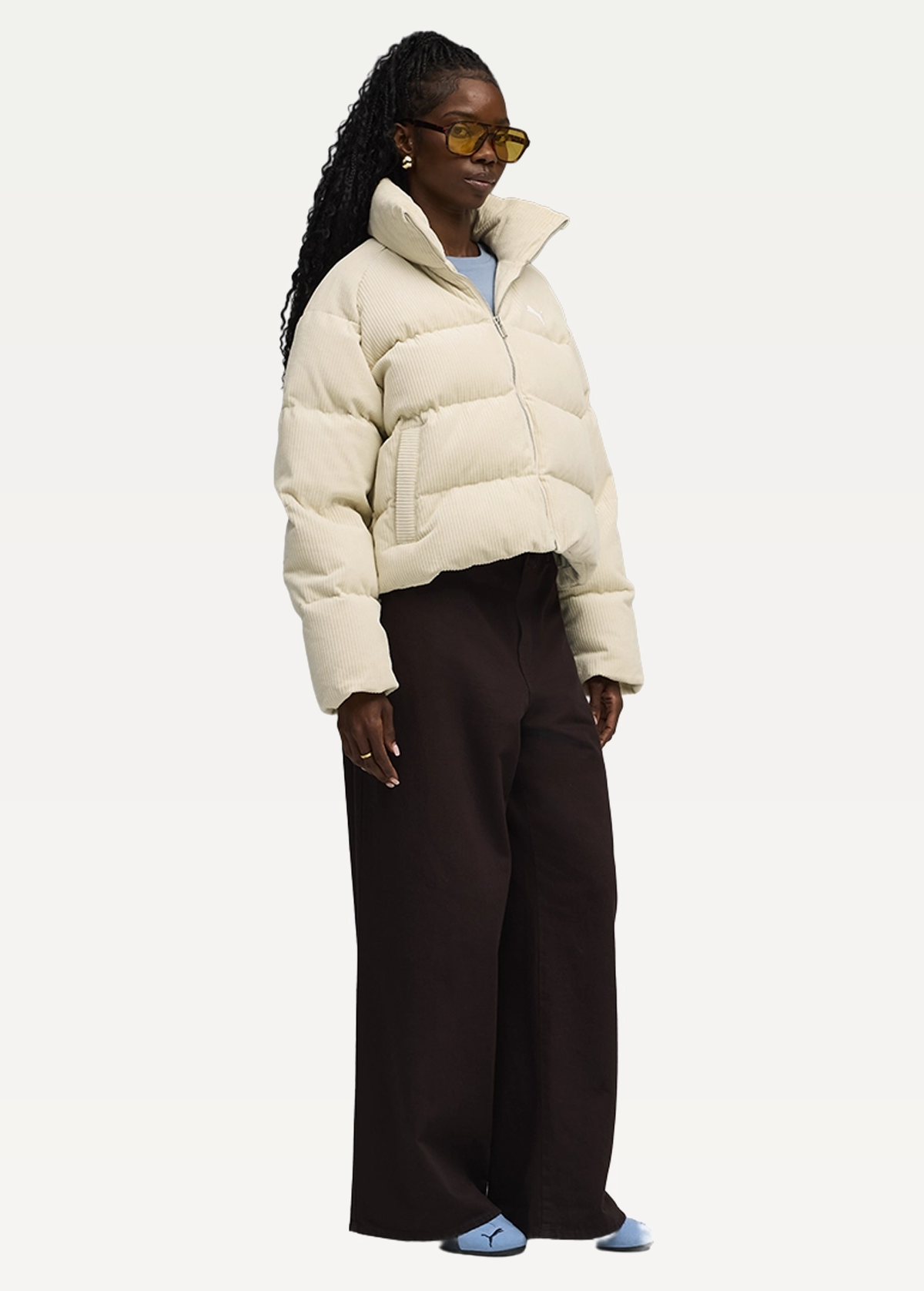 Куртка женская PUMA Corduroy Puffer Jacket Alpine Snow