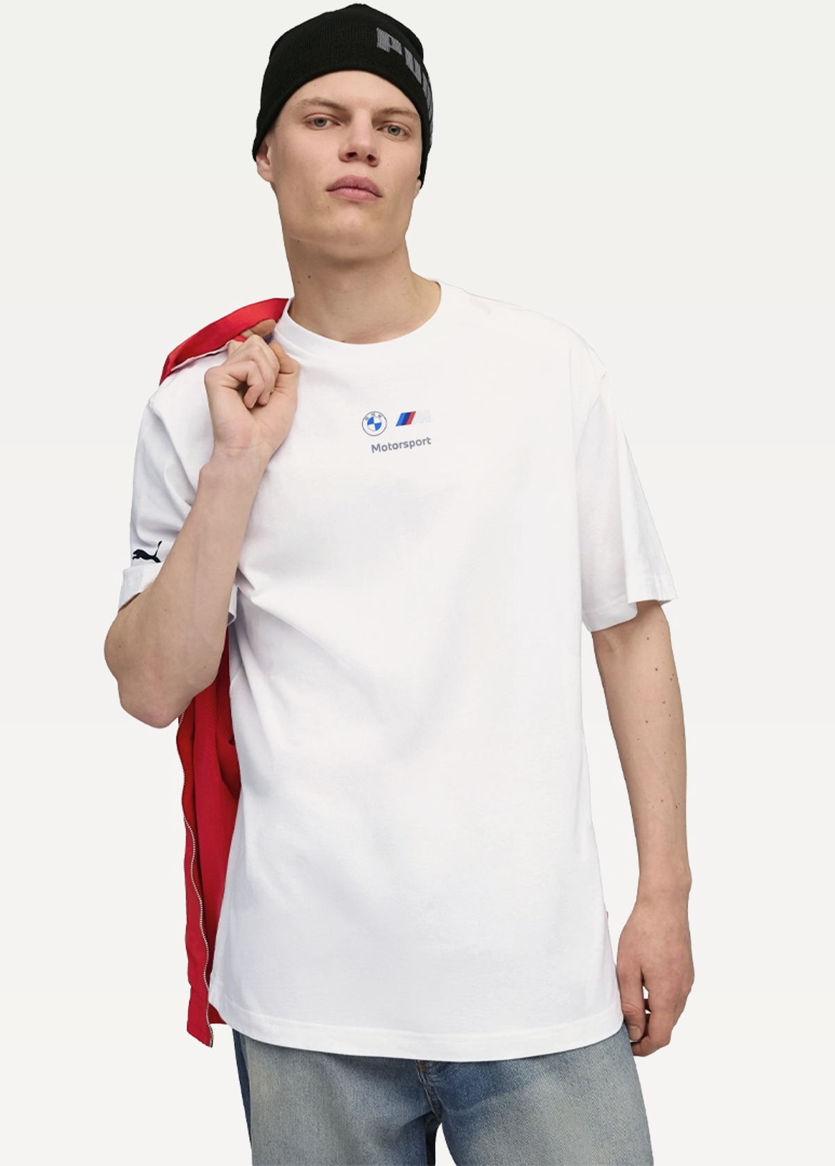 Футболка мужская PUMA BMW MMS Car Graphic Tee 2 белого цвета