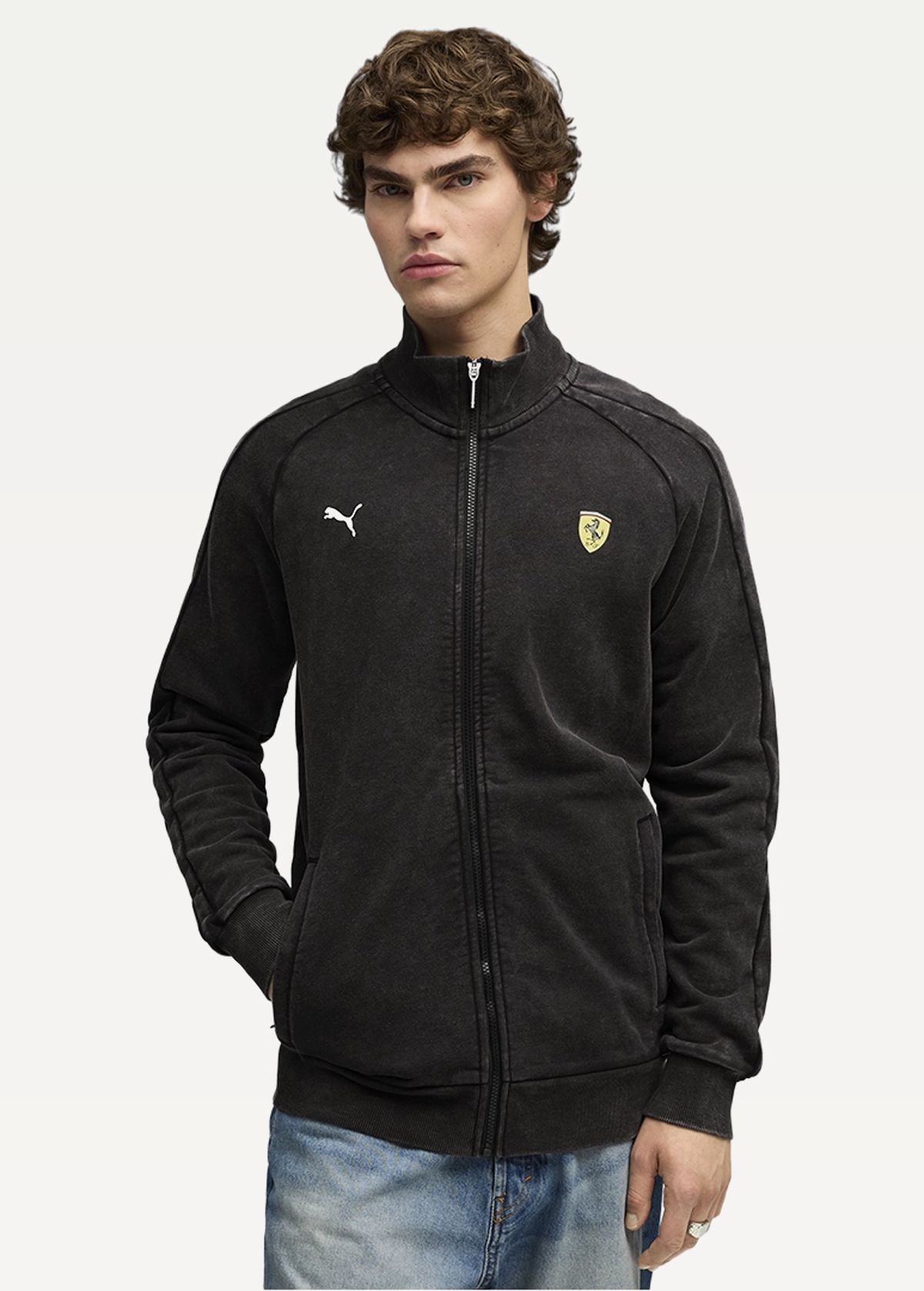Олімпійка чоловіча PUMA Ferrari T7 Jacket чорного кольору