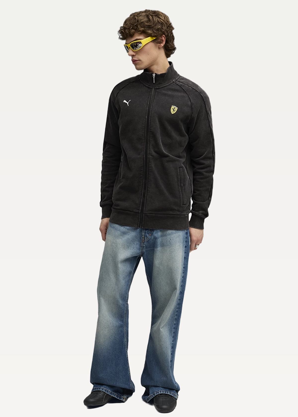 Олімпійка чоловіча PUMA Ferrari T7 Jacket чорного кольору