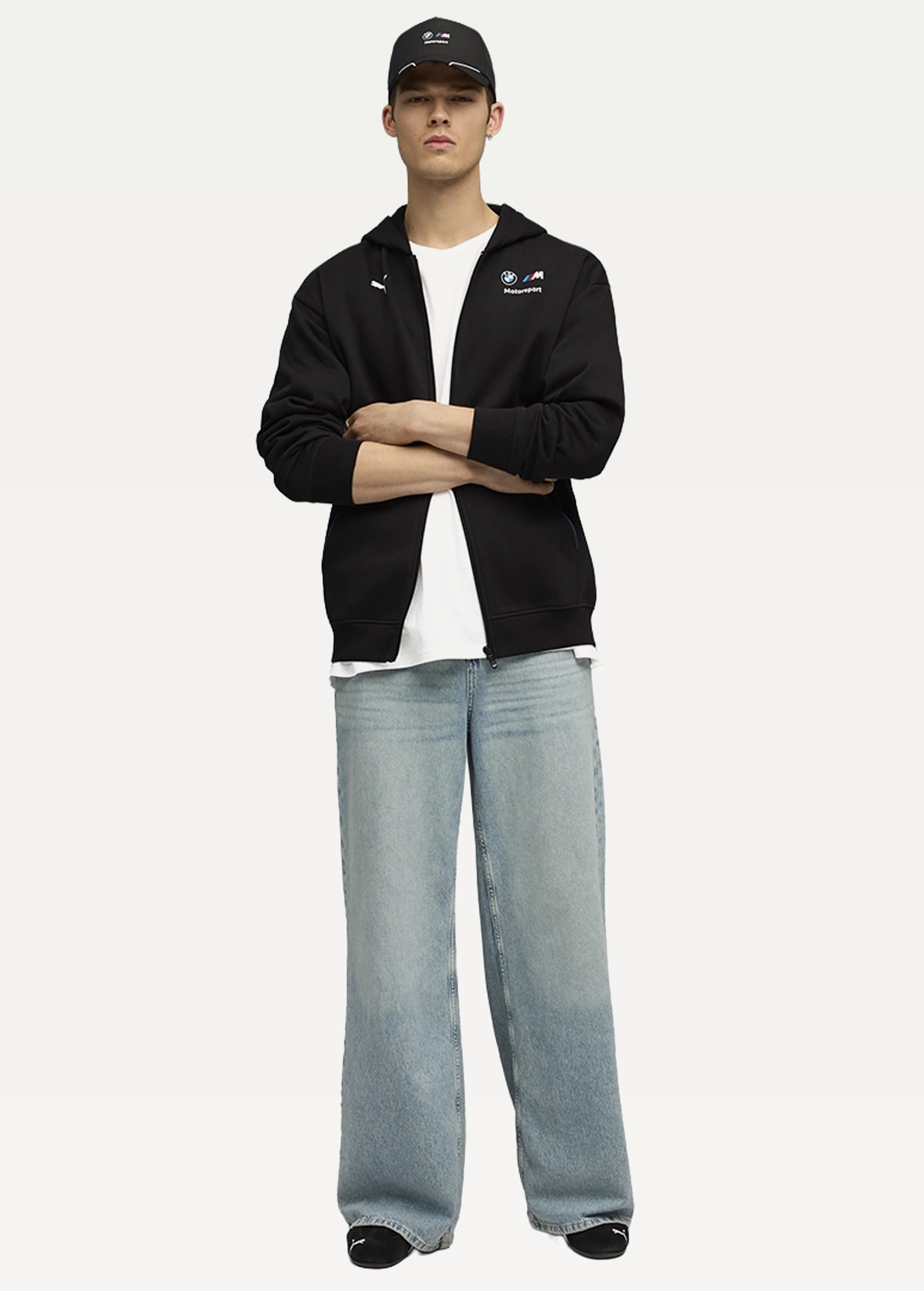 Худі чоловіче PUMA BMW MMS ESS+ FZ HDD JKT FL чорного кольору